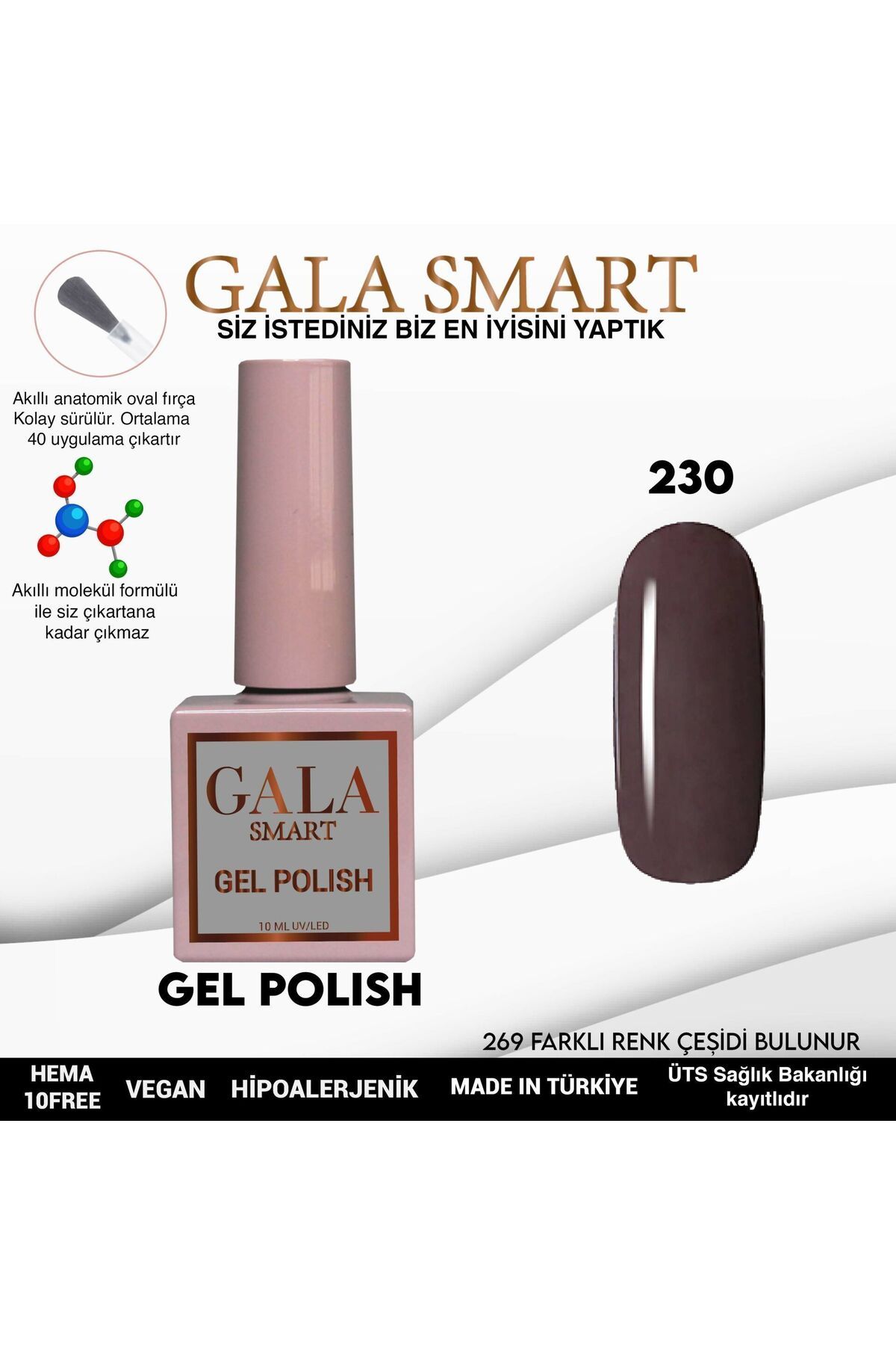 gala smart Classic Kalıcı Oje 10ml No:230