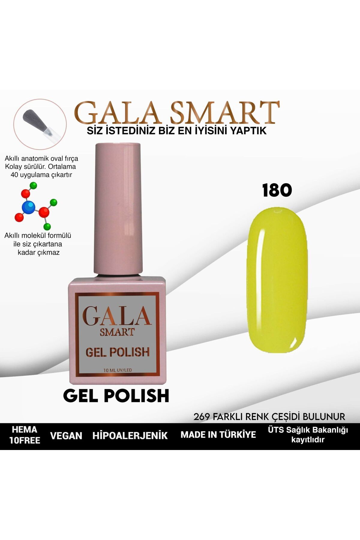 gala smart Classic Kalıcı Oje 10ml No:180