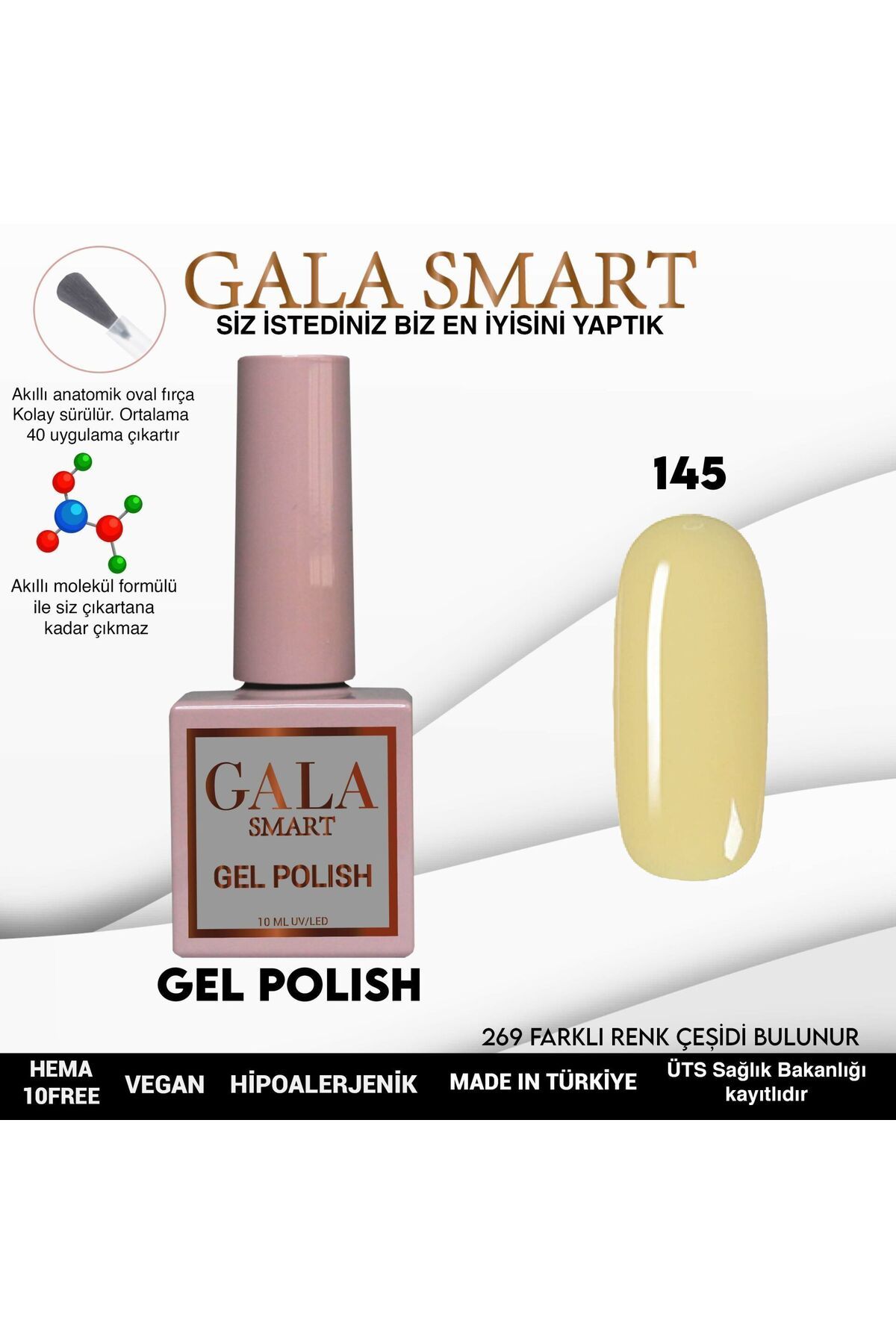 gala smart Classic Kalıcı Oje 10ml No:145