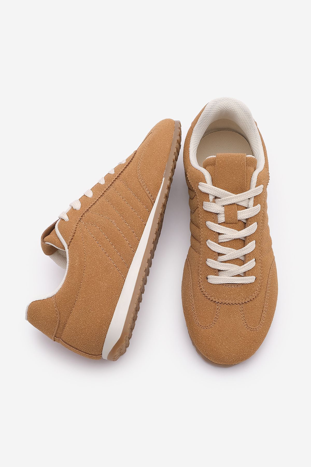 Marjin-Zonya Camel Suede Γυναικεία Sneaker - Ραμμένα Αθλητικά Παπούτσια 7