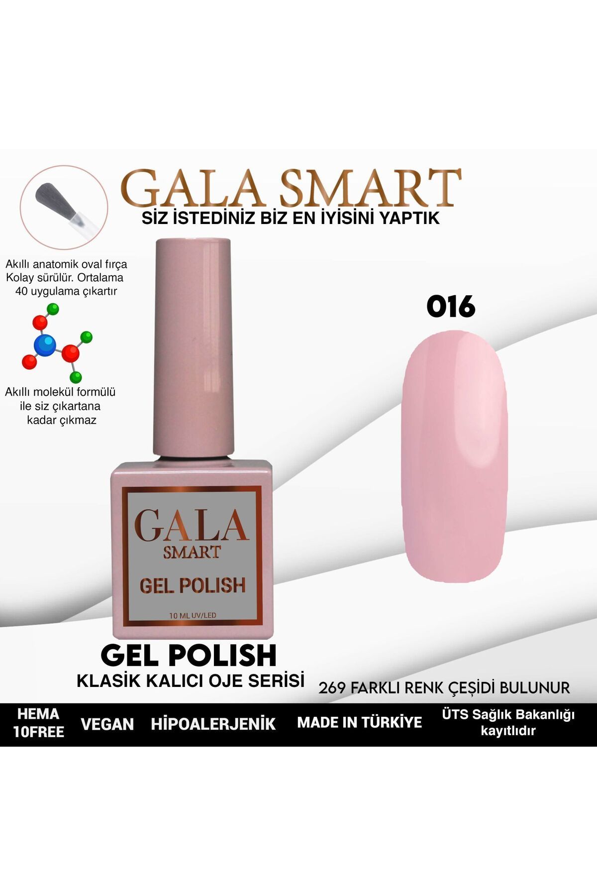 gala smart Classic Kalıcı Oje 10ml No:016