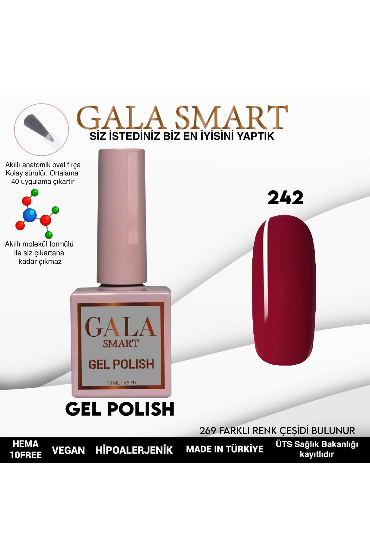 gala smart Classic Kalıcı Oje 10ml No:242