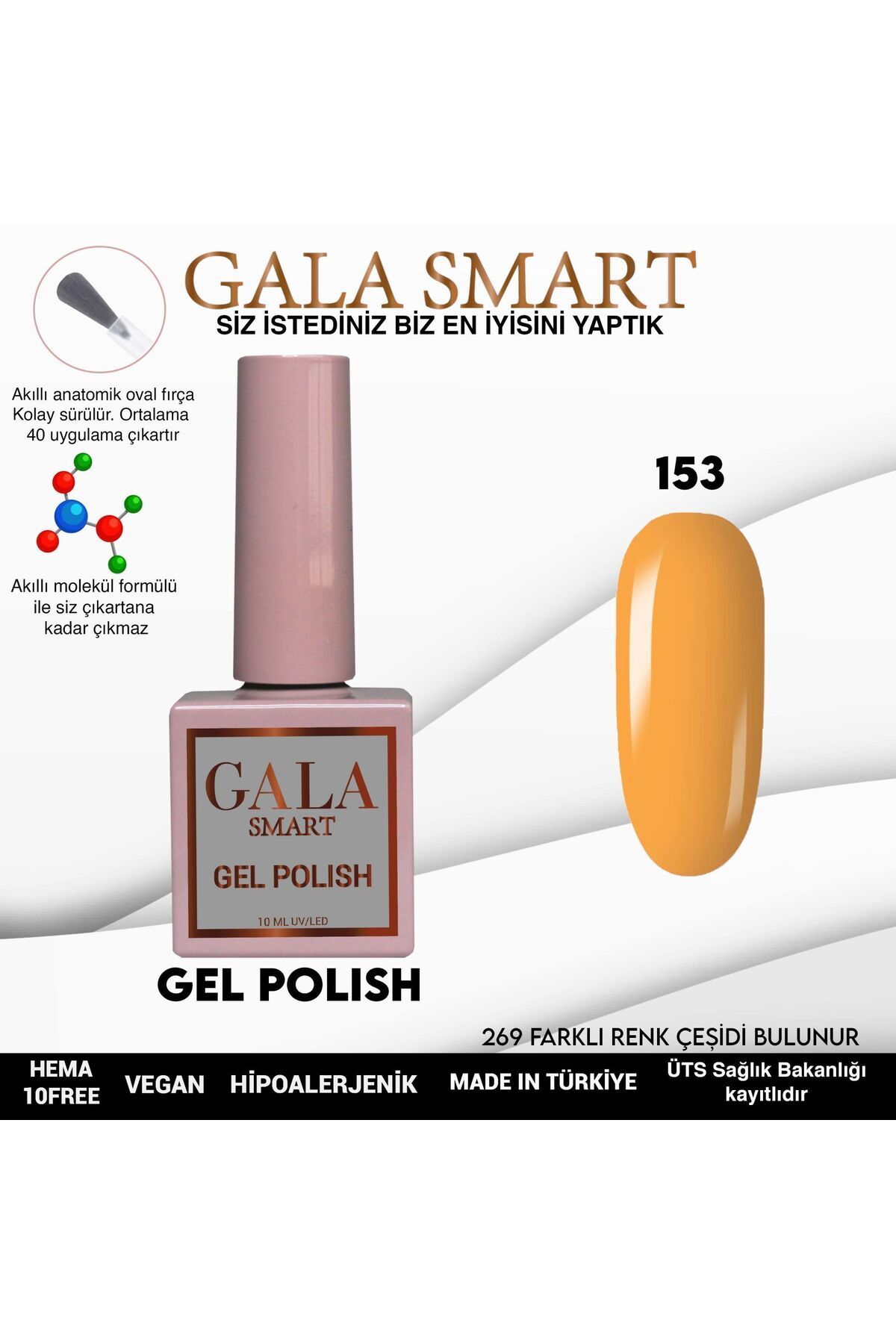 gala smart Classic Kalıcı Oje 10ml No:153