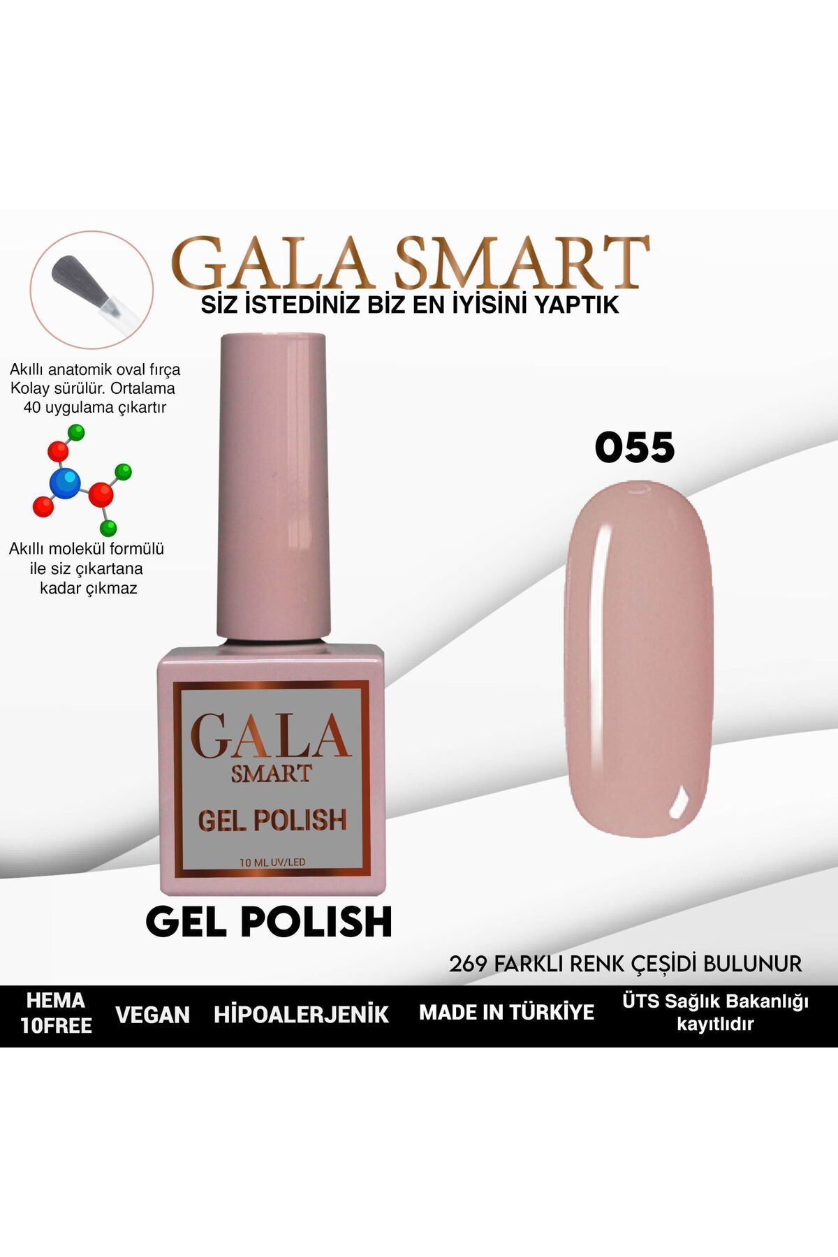 gala smart Classic Kalıcı Oje 10ml No:055