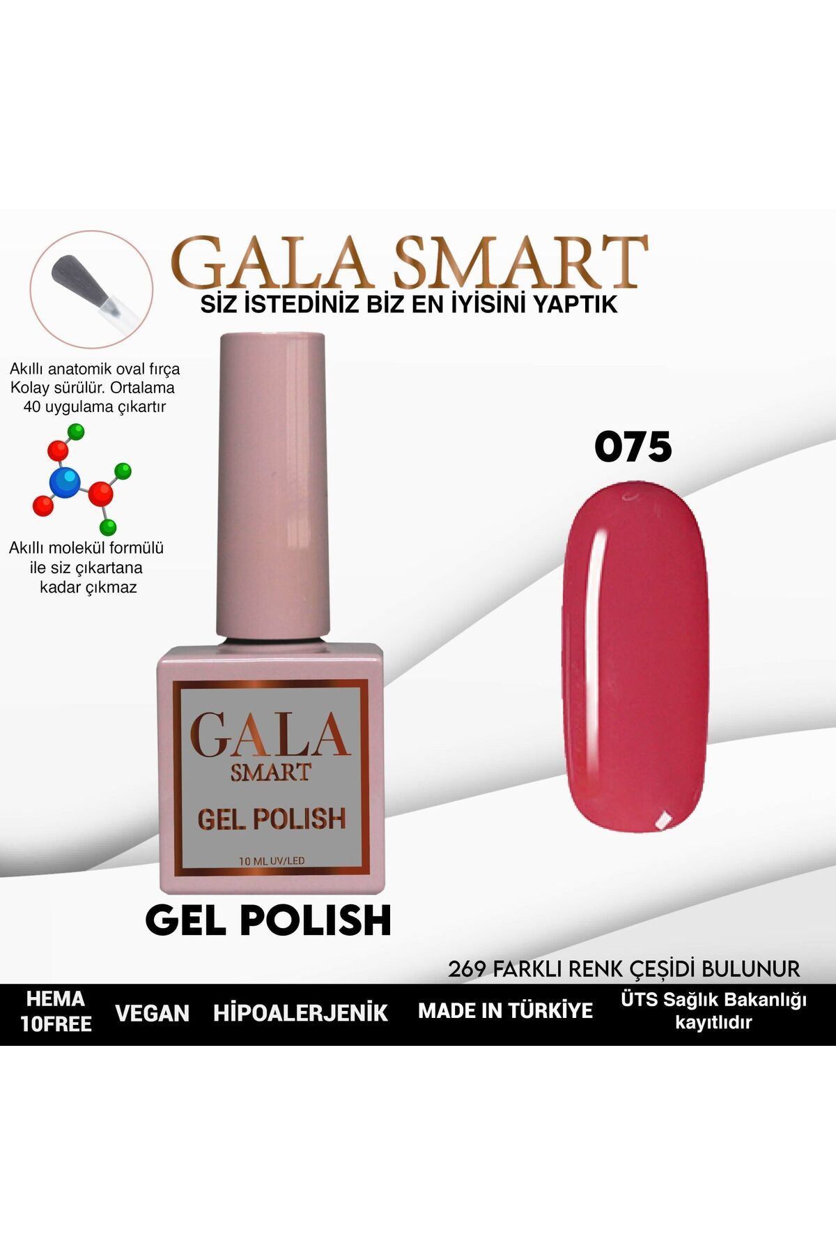 gala smart Classic Kalıcı Oje 10ml No:075