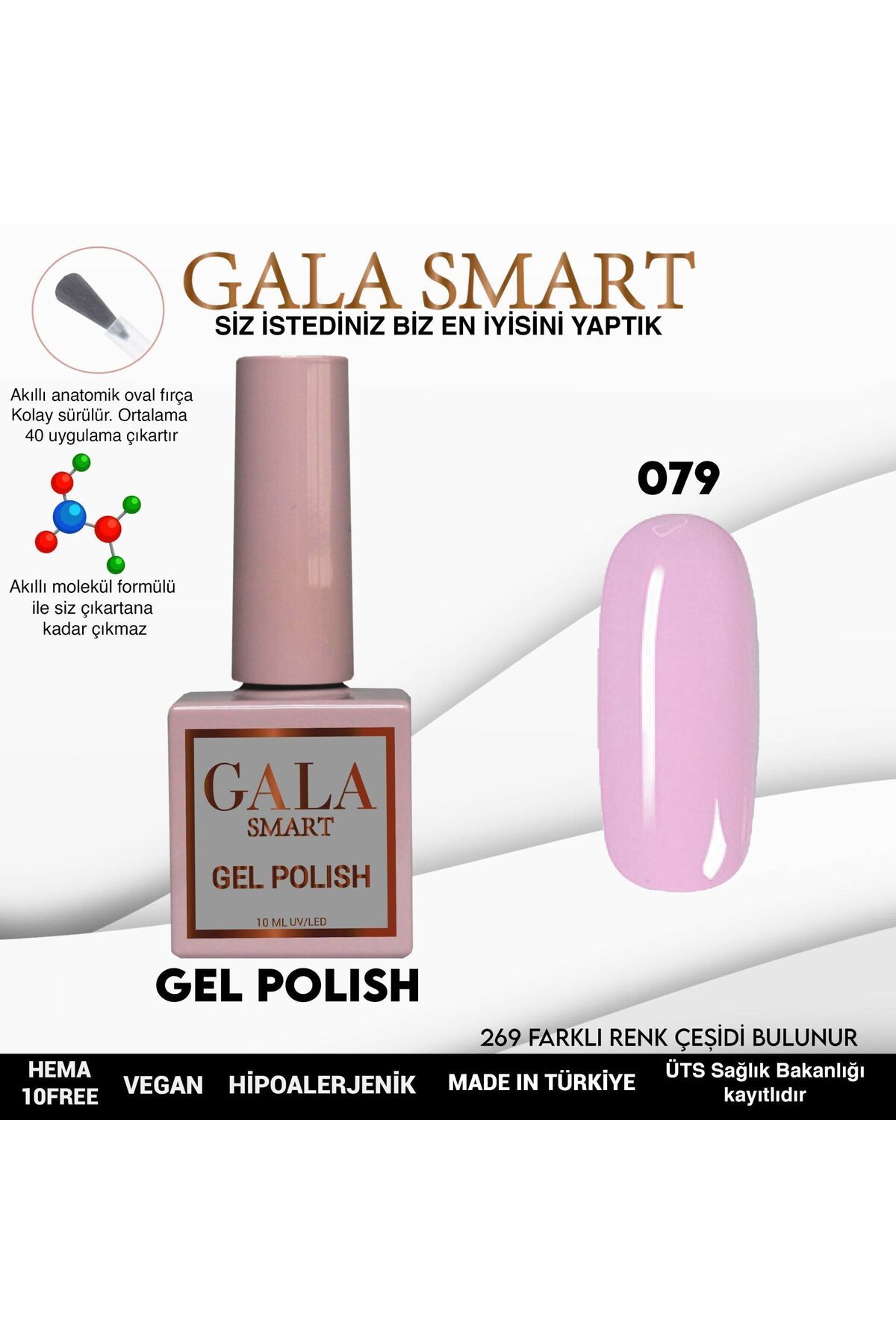 gala smart Classic Kalıcı Oje 10ml No:079