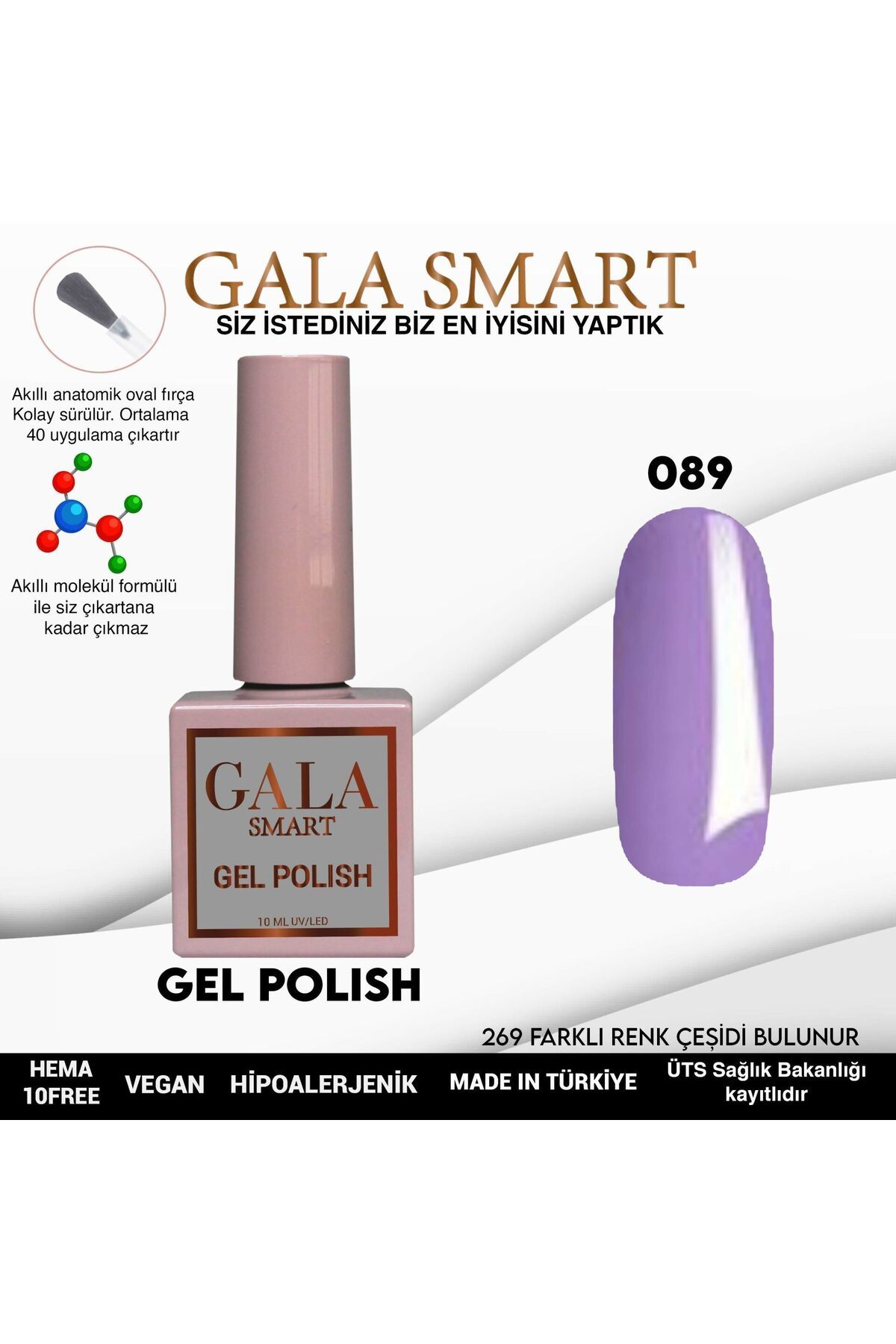 gala smart Classic Kalıcı Oje 10ml No:089