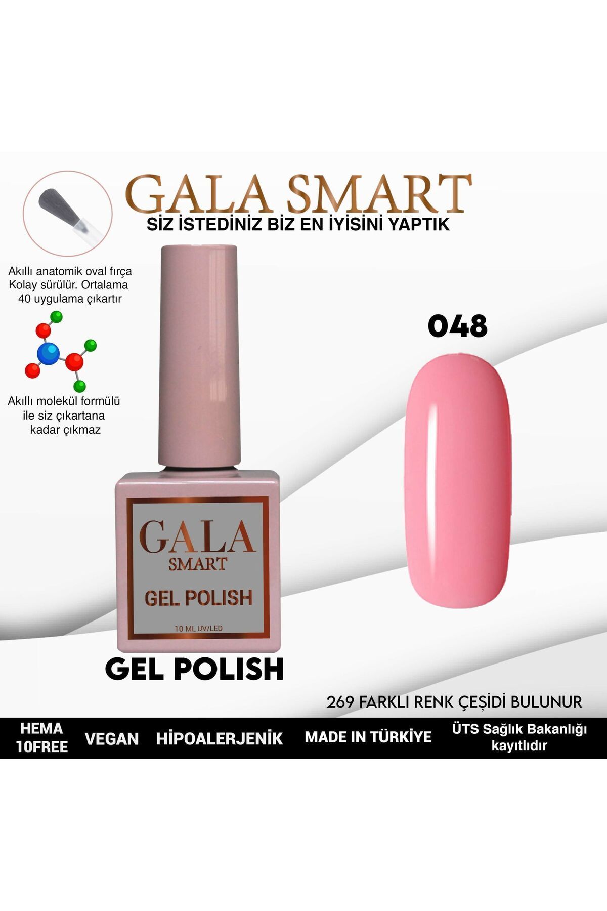 gala smart Classic Kalıcı Oje 10ml No:048