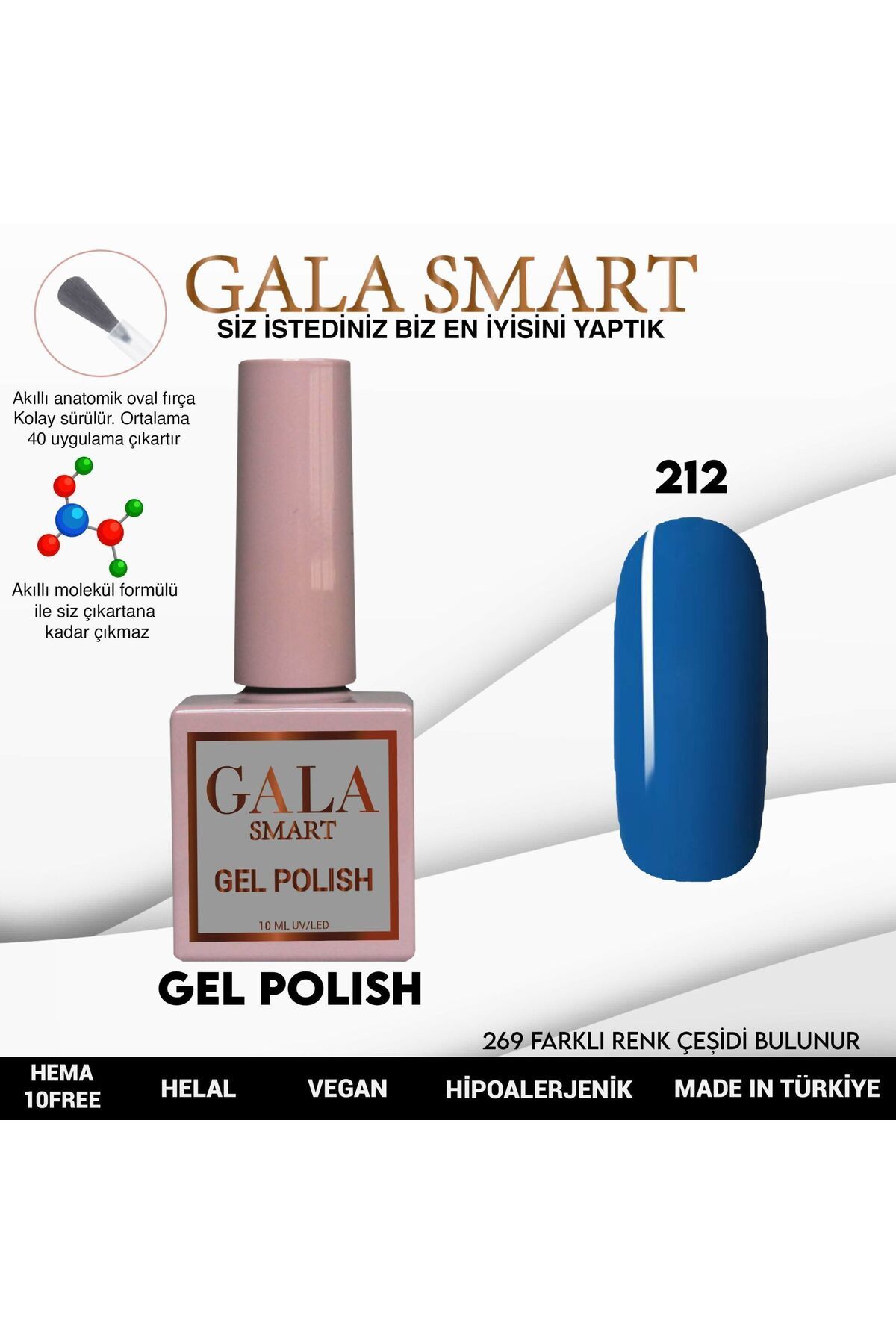 gala smart Classic Kalıcı Oje 10ml No:212