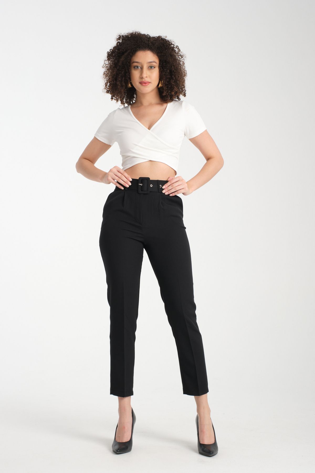 Rodi-Women's Belted Fabric Trousers 2988 5