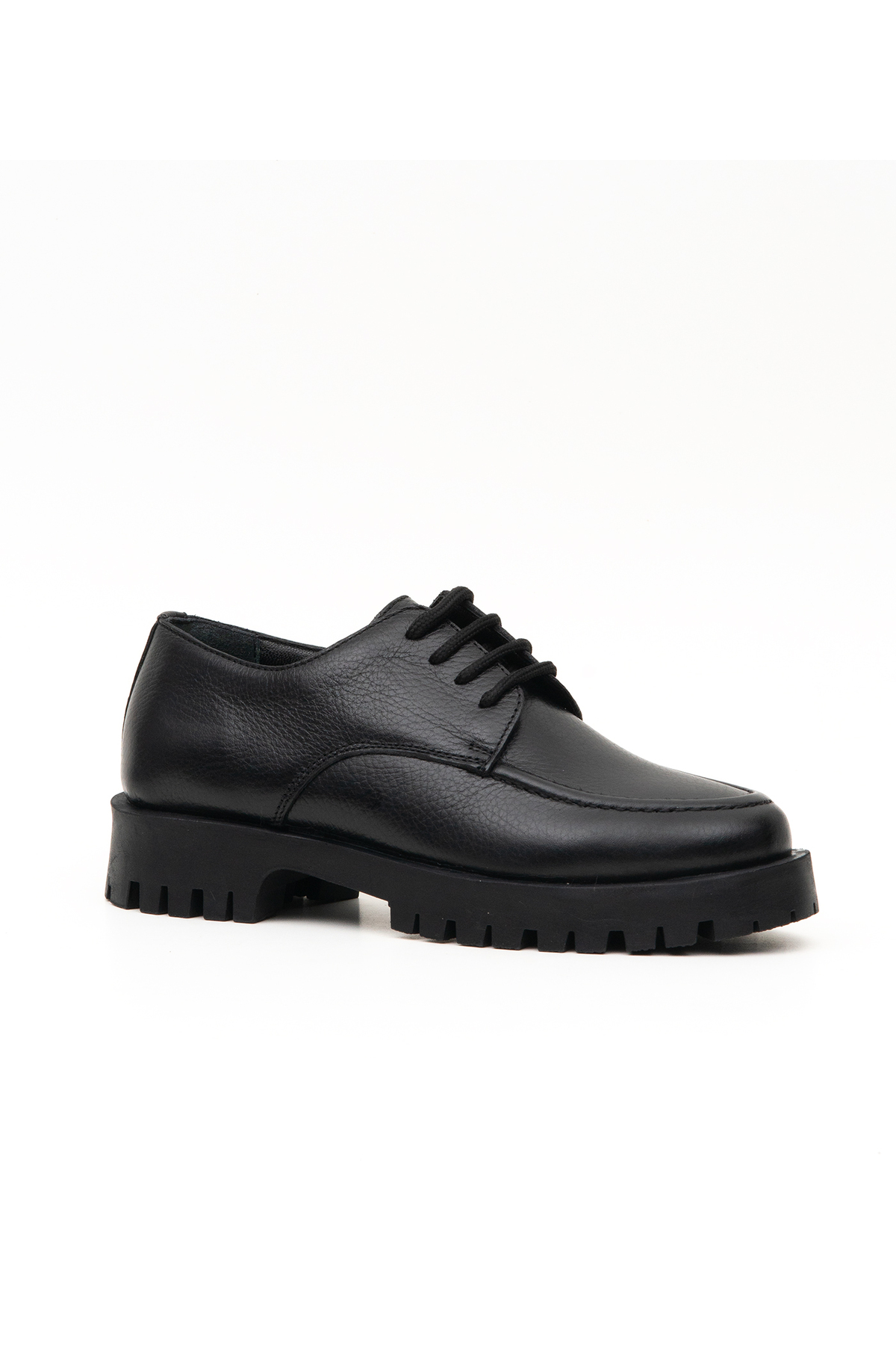 Grayfish Hakiki Deri Bağcıklı Kadın Loafer Ayakkabı Kalın Taban görsel 2