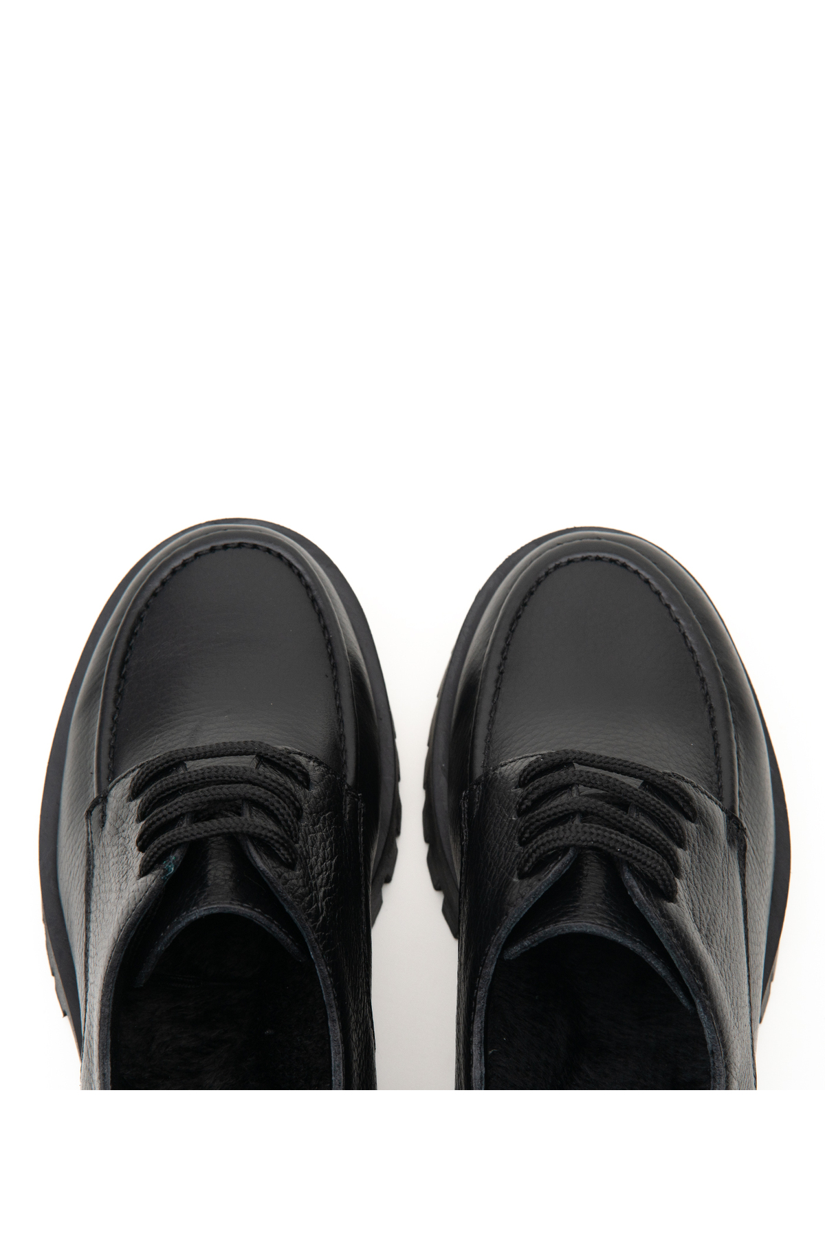 Grayfish Hakiki Deri Bağcıklı Kadın Loafer Ayakkabı Kalın Taban görsel 7