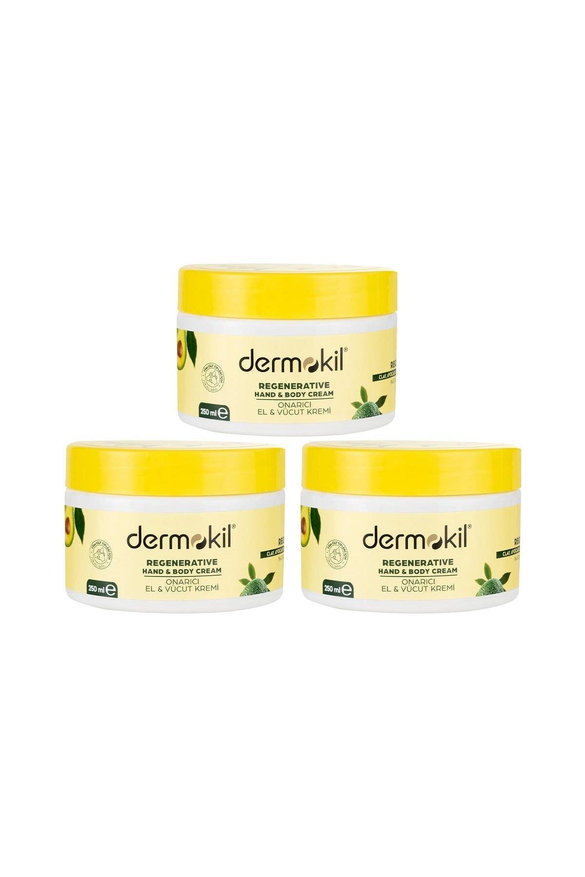 Dermokil Avokado Yağlı El ve Vücut Kremi 250 ml. Üçlü Set