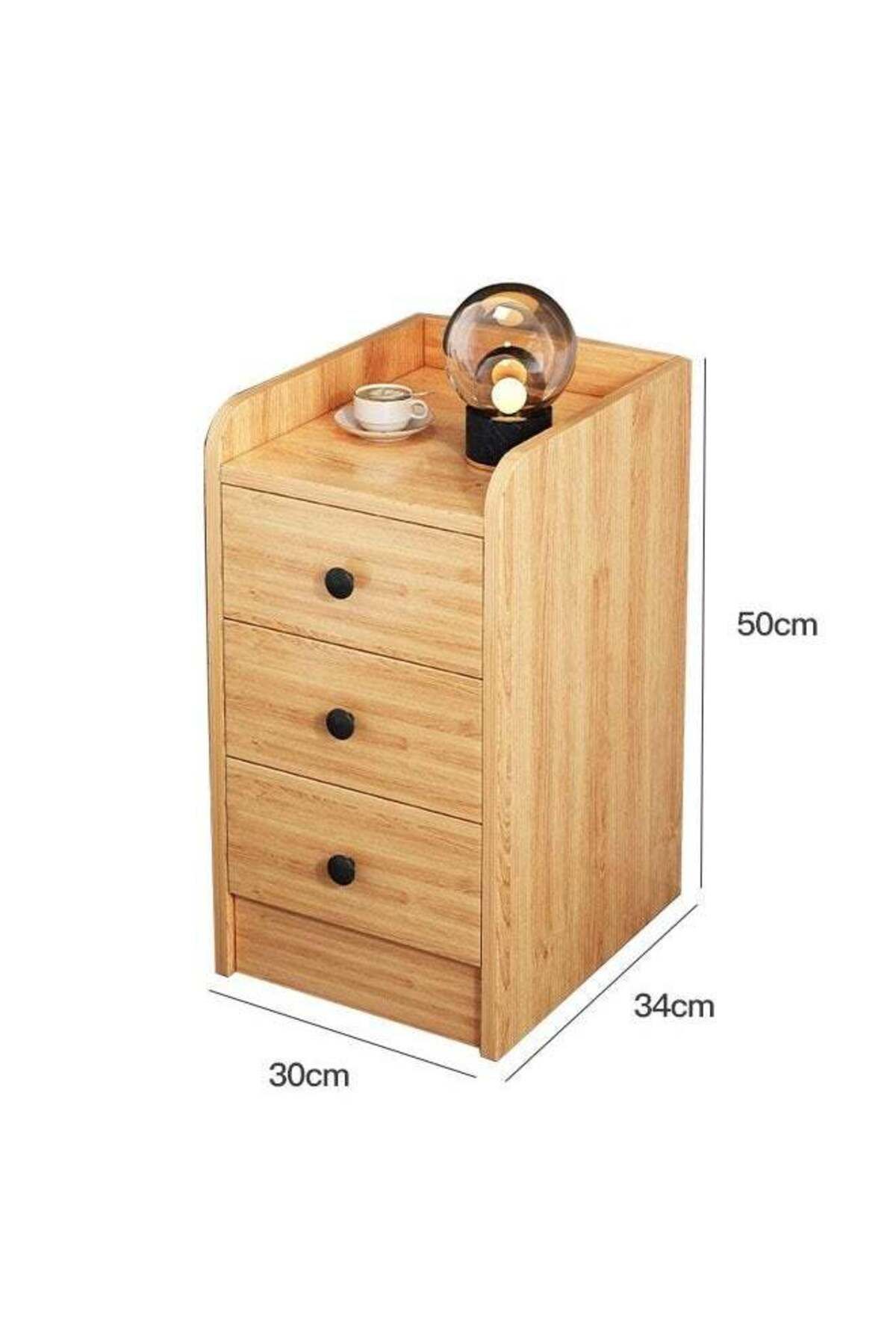 House One-Nightstand | European-style Light Luxury Bedside Table With Drawers  50x34x30 Cm - Brown 4