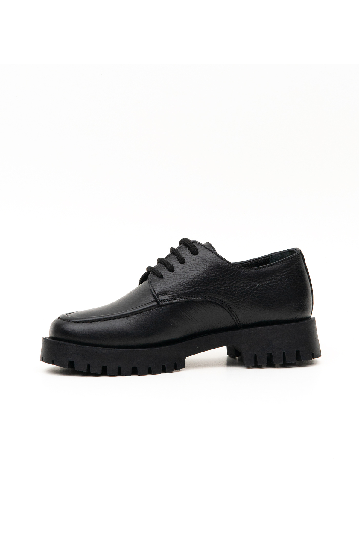 Grayfish Hakiki Deri Bağcıklı Kadın Loafer Ayakkabı Kalın Taban görsel 5