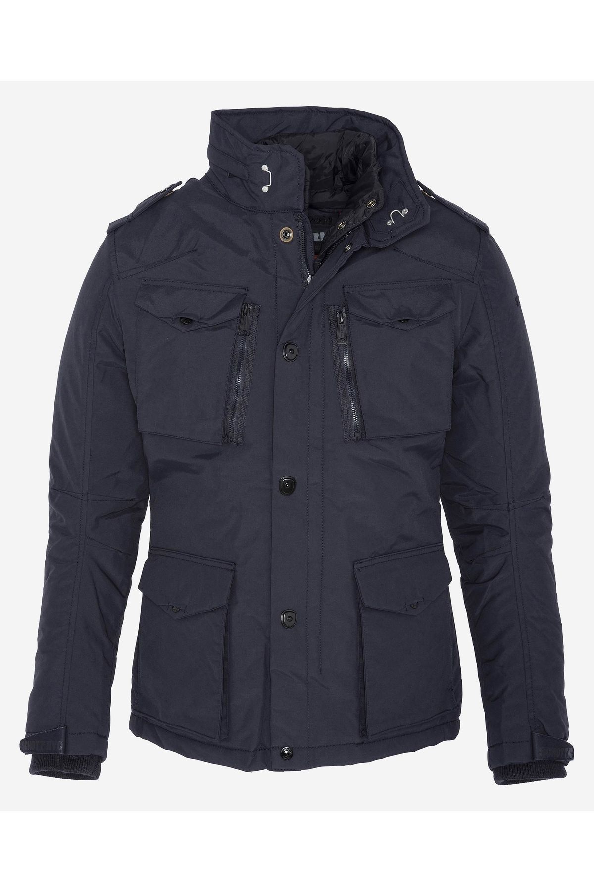 SCHOTT-Men's navy jacket with detachable Schott flap 6