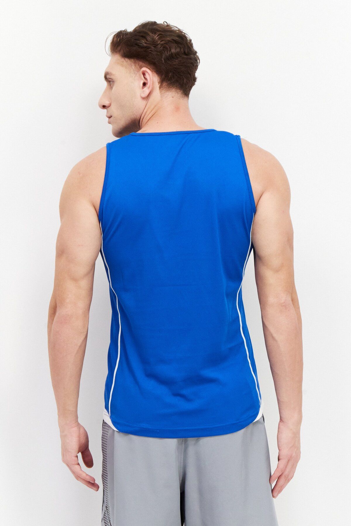 Asics-Men Sportswear Fit Training Singlet Vest, Blue 4