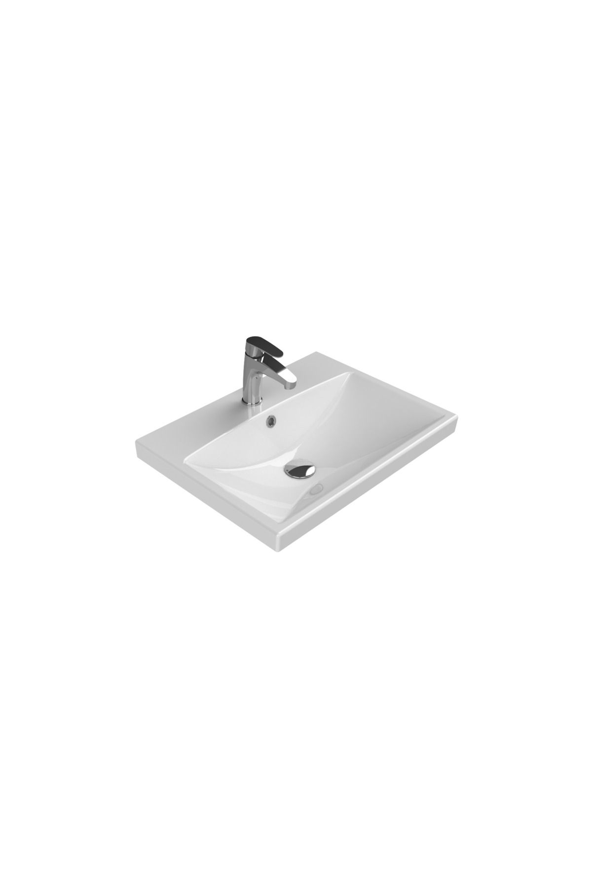 Turkuaz Seramik Elite 60 x 45 cm Etajerli Lavabo