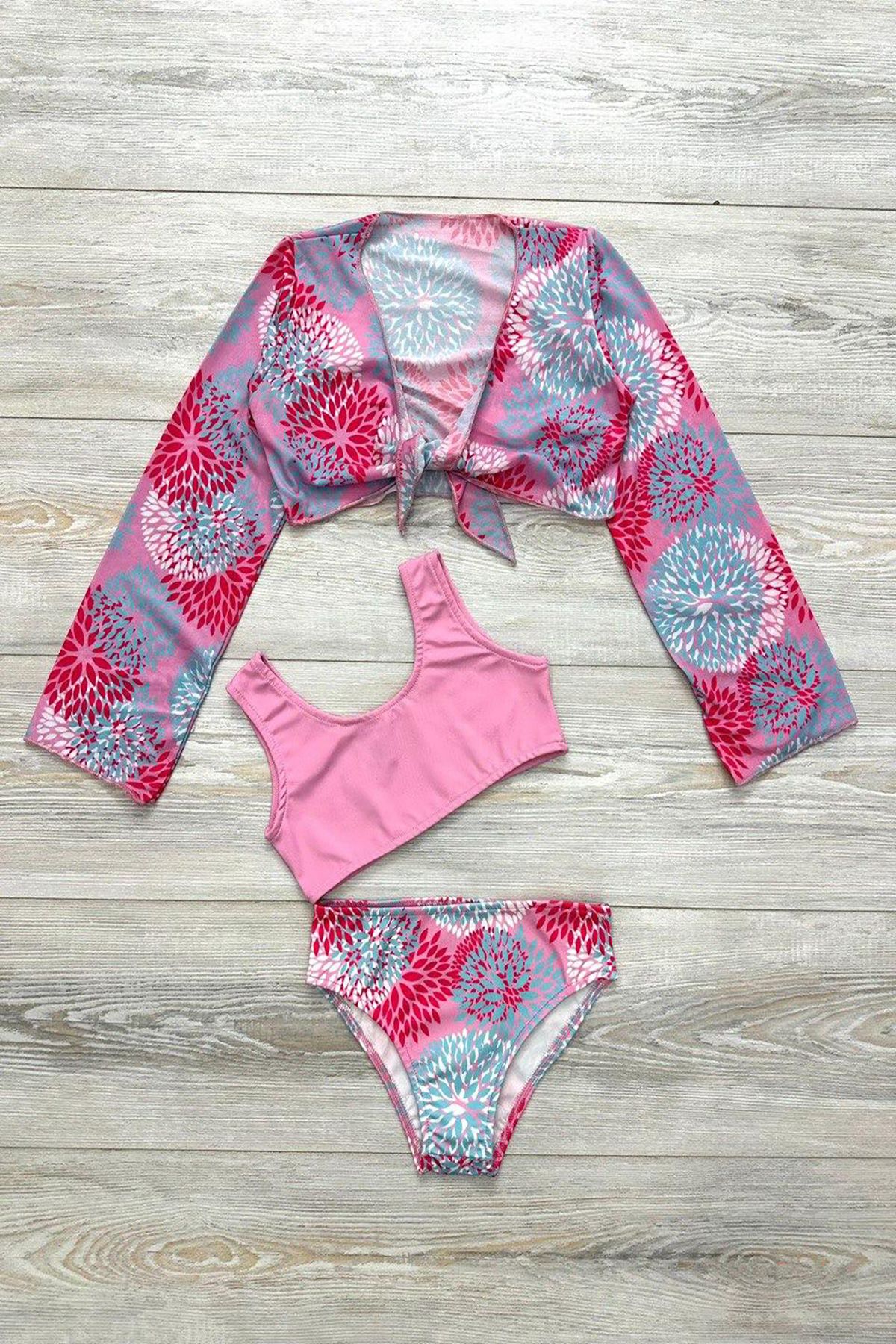 My Kids Wear Set De 3 Piese Bikini Bolero Pentru Fete Sezon Nou Femeie - 5–6 years
