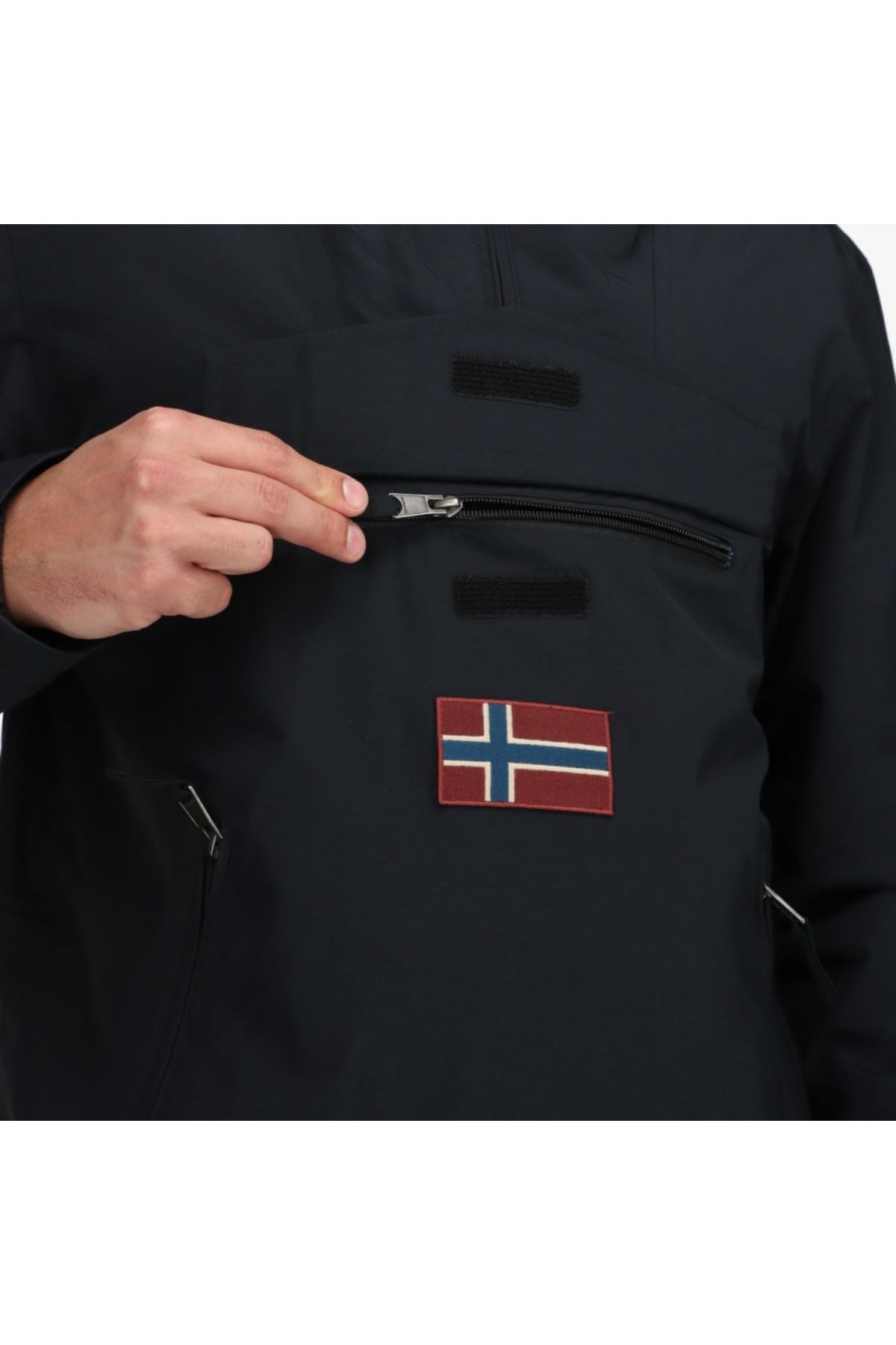 Napapijri-Čierna pánska bunda s kapucňou Napapijri Rainforest Pocket 2 Black -S 3