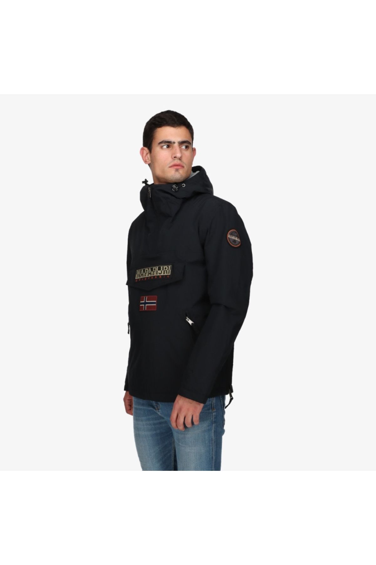 Napapijri-Čierna pánska bunda s kapucňou Napapijri Rainforest Pocket 2 Black -S 2