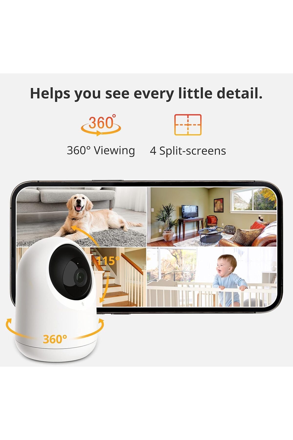 SwitchBot-Baby Monitor with Camera, Audio Two-Way Talk, Pan/Tilt Cam 2K Ultra HD for Home Security 3