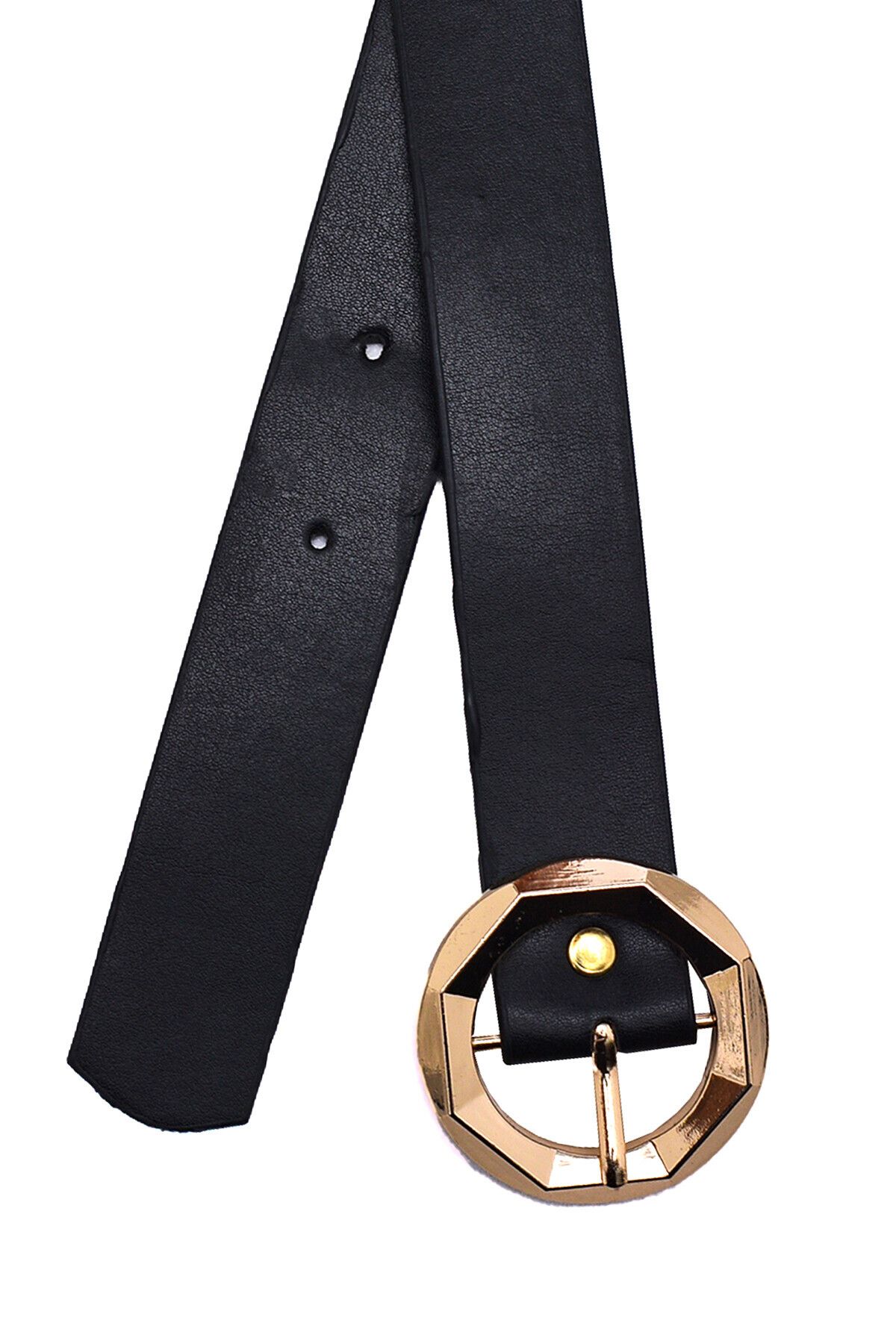 Paçuli Moda-Round Buckle 2-Piece Women's Belt 20141 3