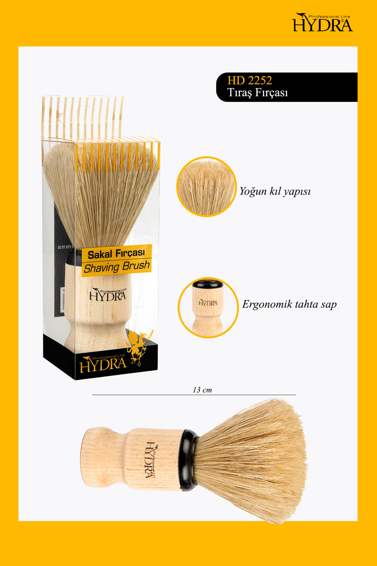 Hydra Professional Line Hydra 2252 Büyük Sakal Fırçası