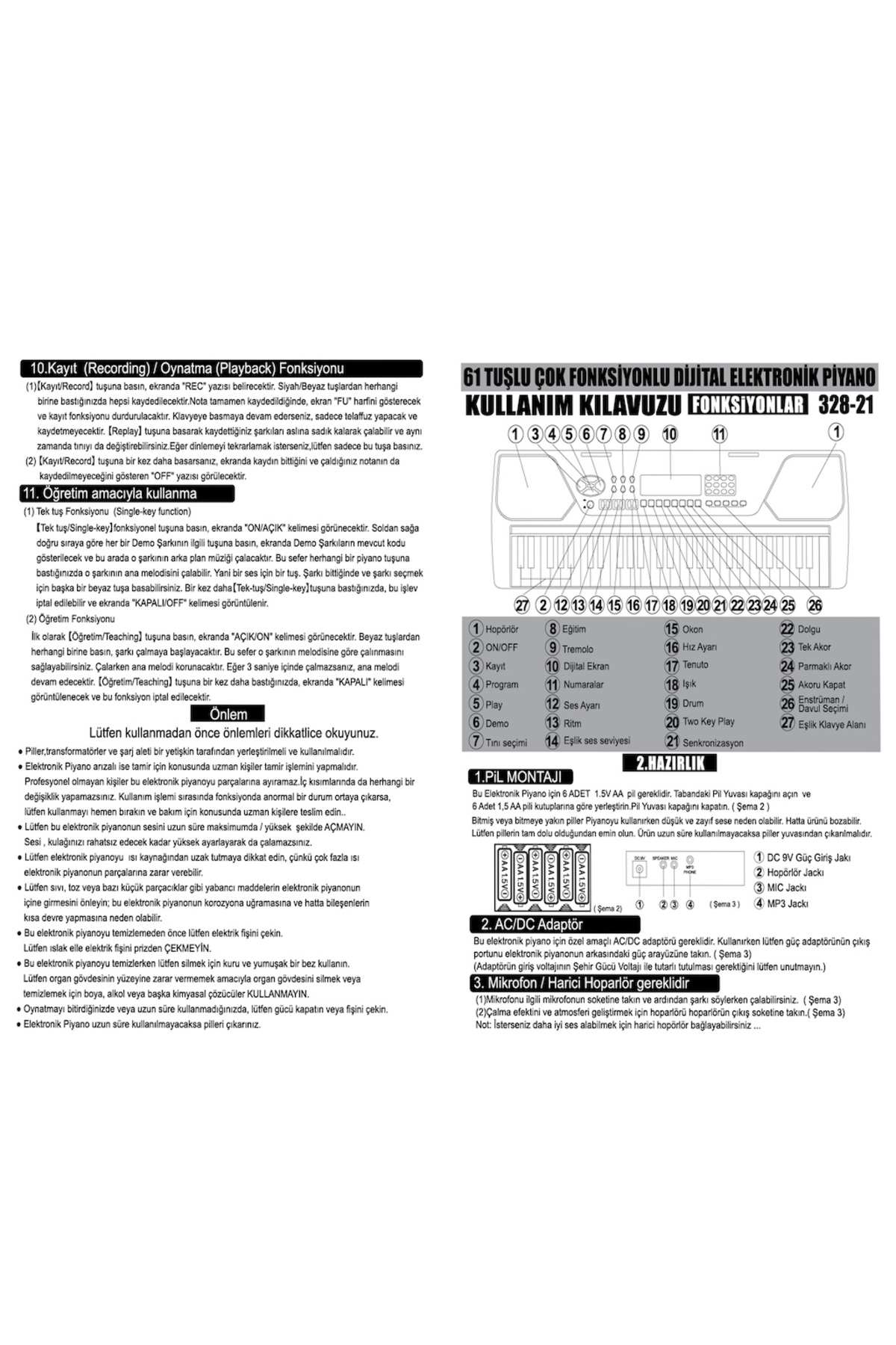 YILDIRIM OYUNCAK Vlektro Kutulu 61 Tuş Büyük Lcd Ekranlı