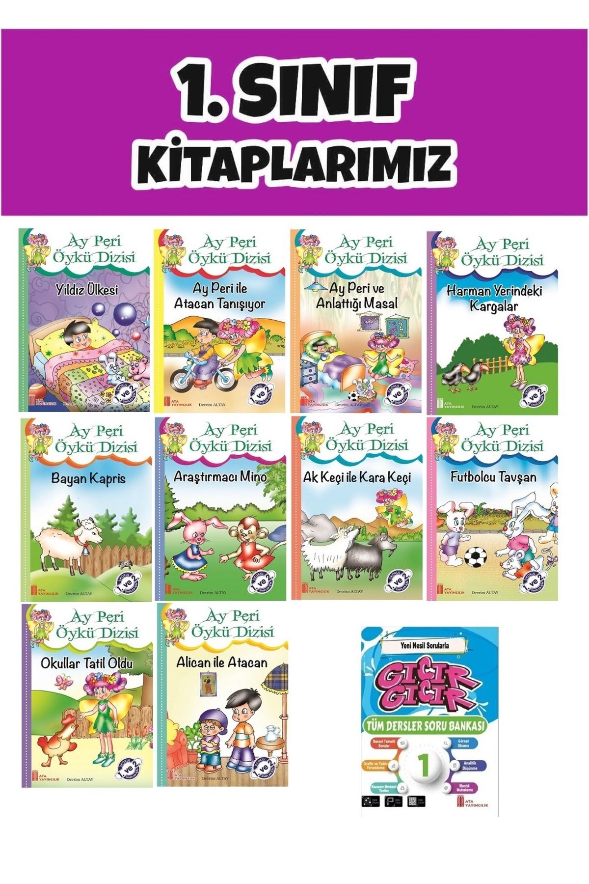 Ata Yayıncılık Ata 1.Sınıf 2.Dönem Yeni Nesil Sorularla Gıcır Gıcır Soru Bankası + 10 lu Okuma Hikaye Seti 2