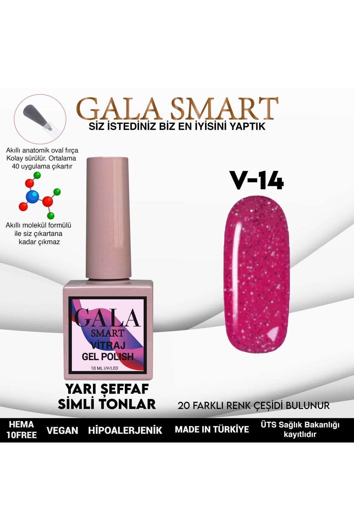 gala smart Vitraj Kalıcı Oje 10ml V14