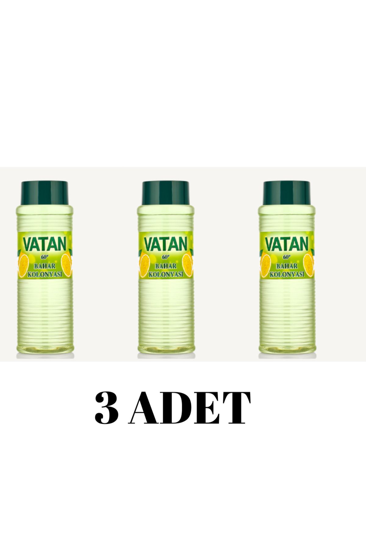 Vatan Bahar Limon kolonyası 500ml 60 derece pet şişe kolonya 3 ADET