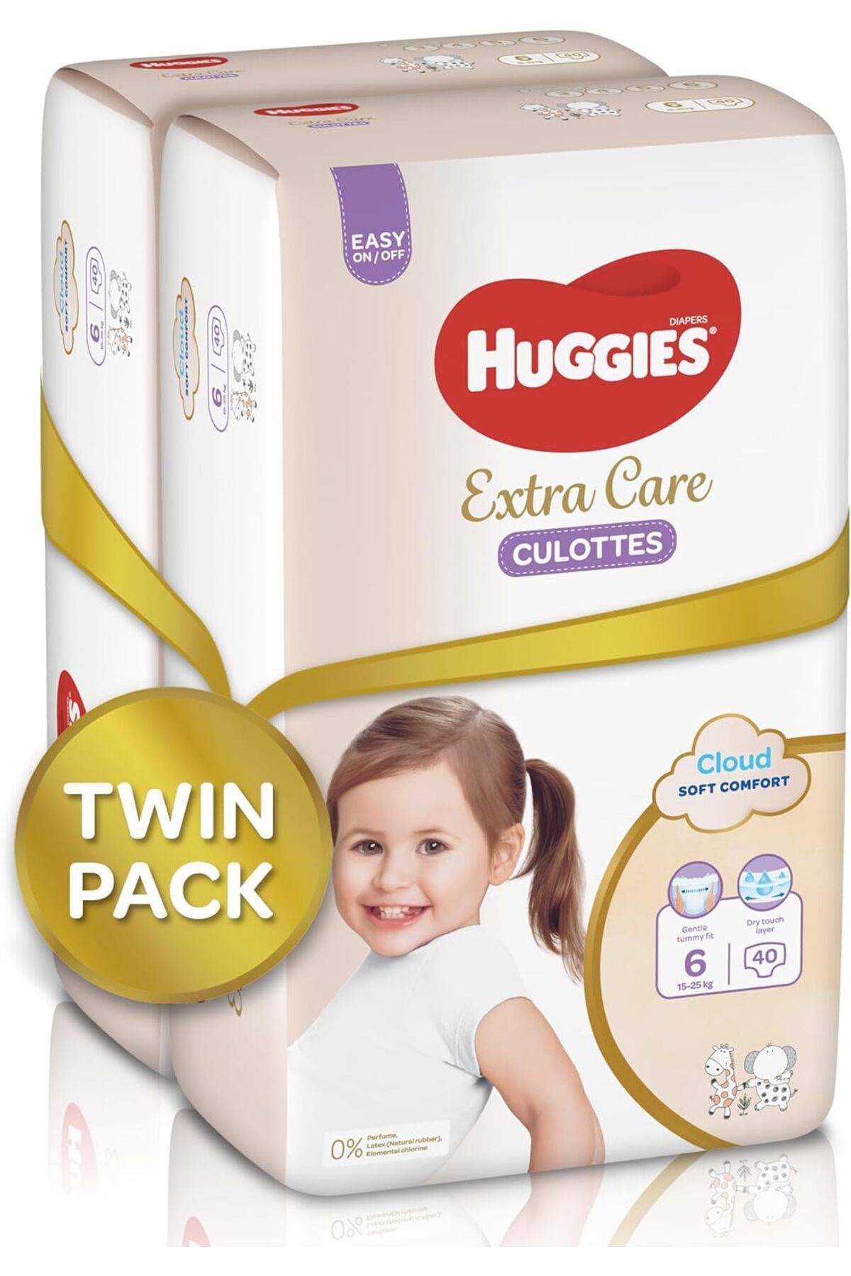 Huggies-Extra Care Culottes, Size 6, 15-25 kg, Twin Jumbo Pack, 80 Diaper Pants 2