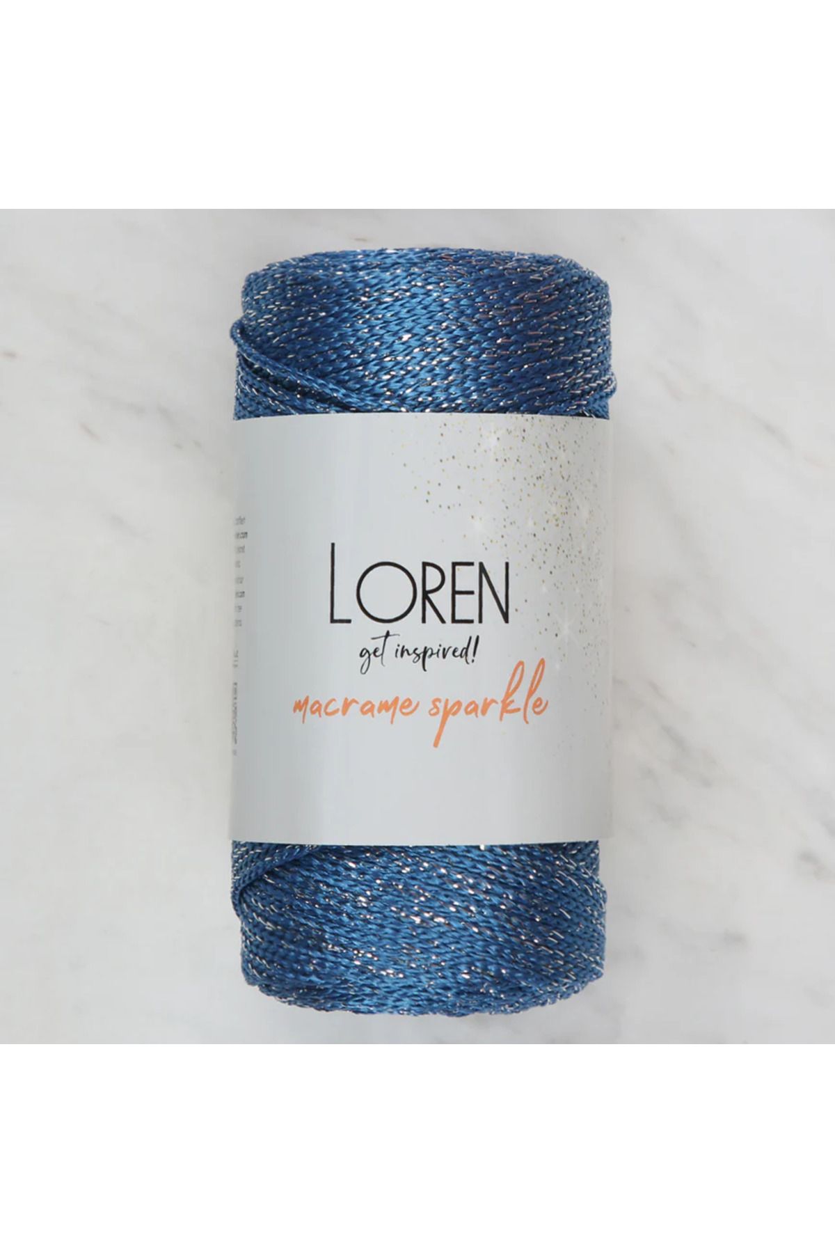 etexy Loren Macrame Sparkle Simli Mavi El Örgü İpi - RM