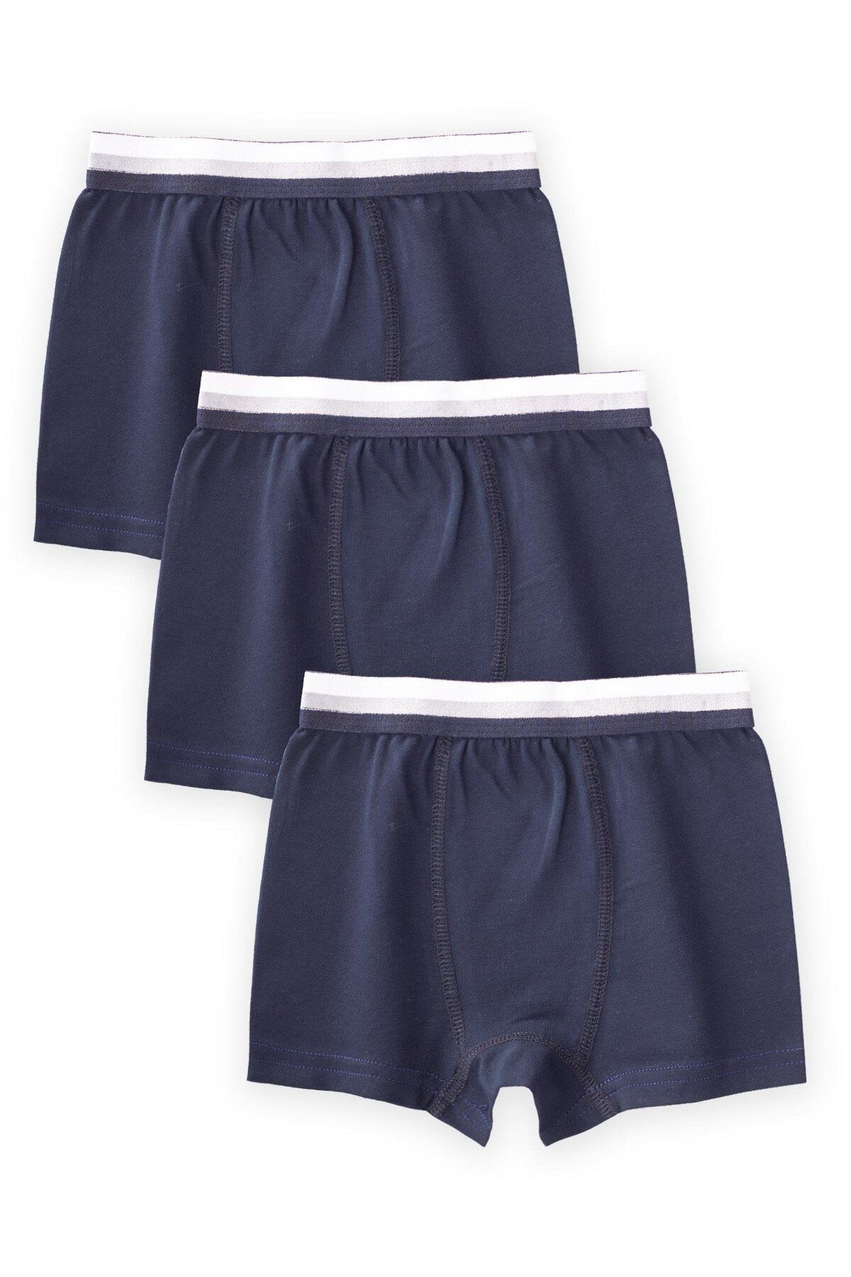 Cigit-Triple Men's Boxer Set 2-9 Years Dark Blue 1