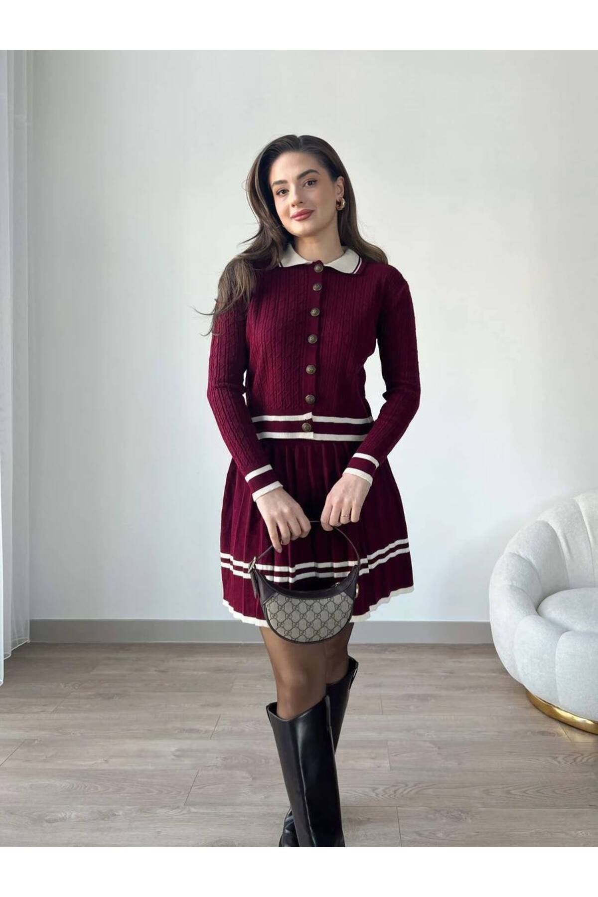 Abalı Yeni sezon triko 2li Takım  karmen model