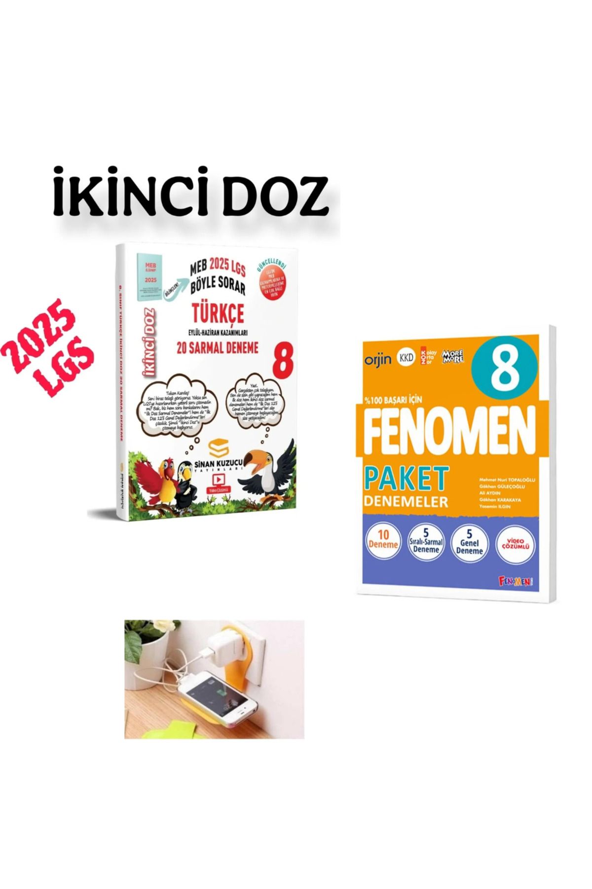 SİNAN KUZUCU YAYINLARI 8.SINIF SİNAN KUZUCU 2.DOZ TÜRKÇE SARMAL  + FENOMEN PAKET DENEMELER  SET 2025(PRİZ TUTUCULU)