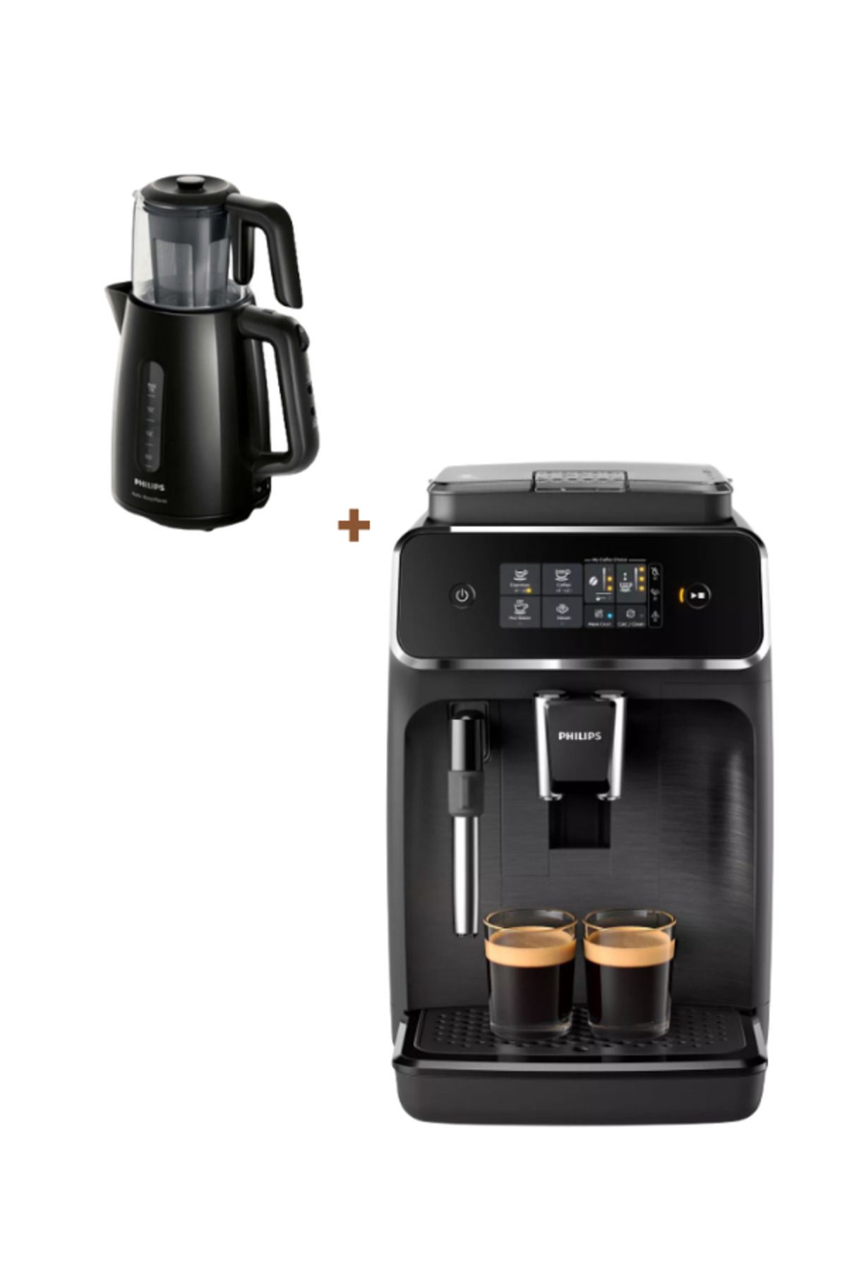 Philips 2000 Serisi Tam Otomatik Espresso Makinesi EP2220/10 ve HD7301/00 Çay Makinesi