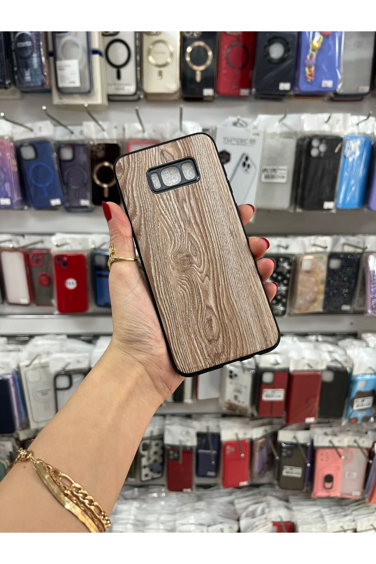 TECNOTREND Galaxy S8 Plus Ahşap Desenli Sert Silikon Kılıf