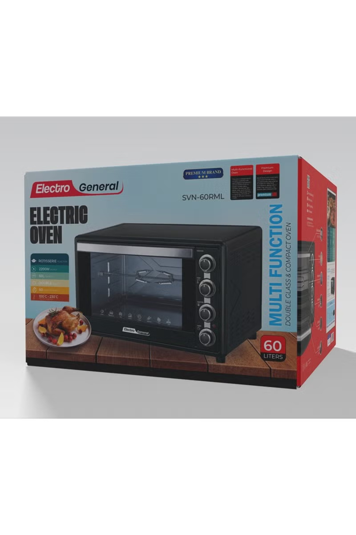 Electro general-Electric Oven 60 Ltr, 2200W, Rotisserie Function SVN-60RML Black 5
