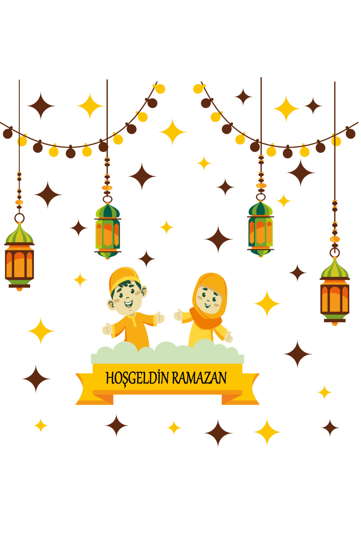 Ramazan sticker Cam Duvar Dekorasyon sticker seti Ramazan süsleri