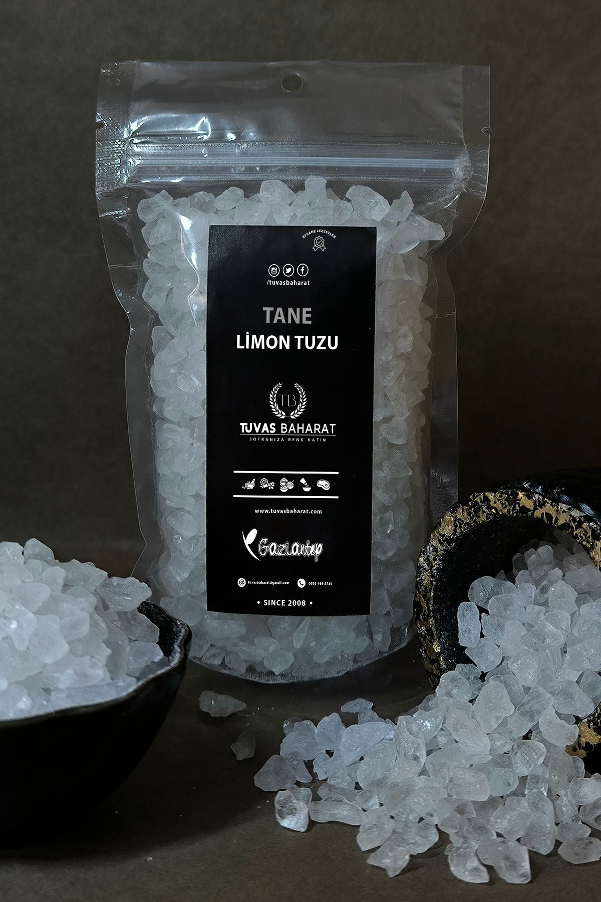 TUVAS BAHARAT Limon Tuzu İri 500 Gram