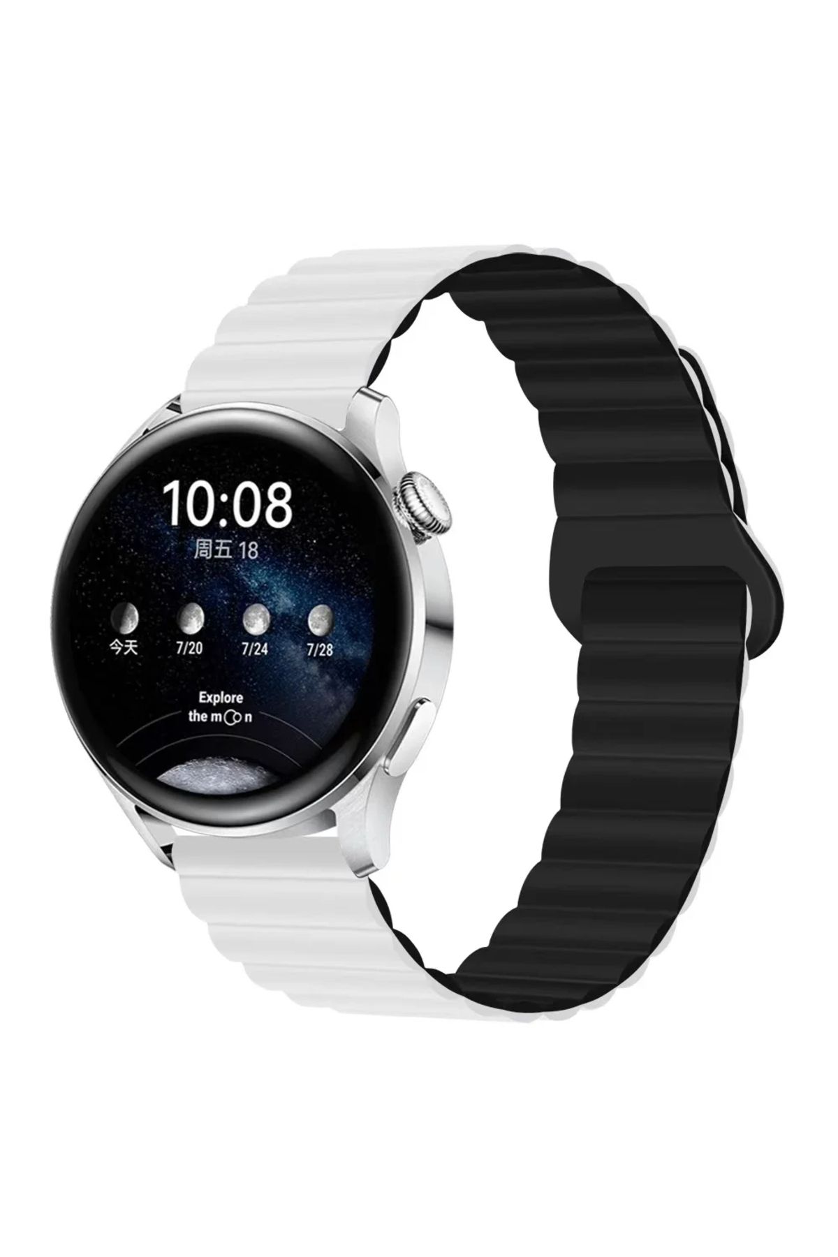 MMPSHOP Huawei Watch GT 3 Elegant 42mm Uyumlu 20mm Manyetik Süet Dokulu Akıllı Saat Kordonu