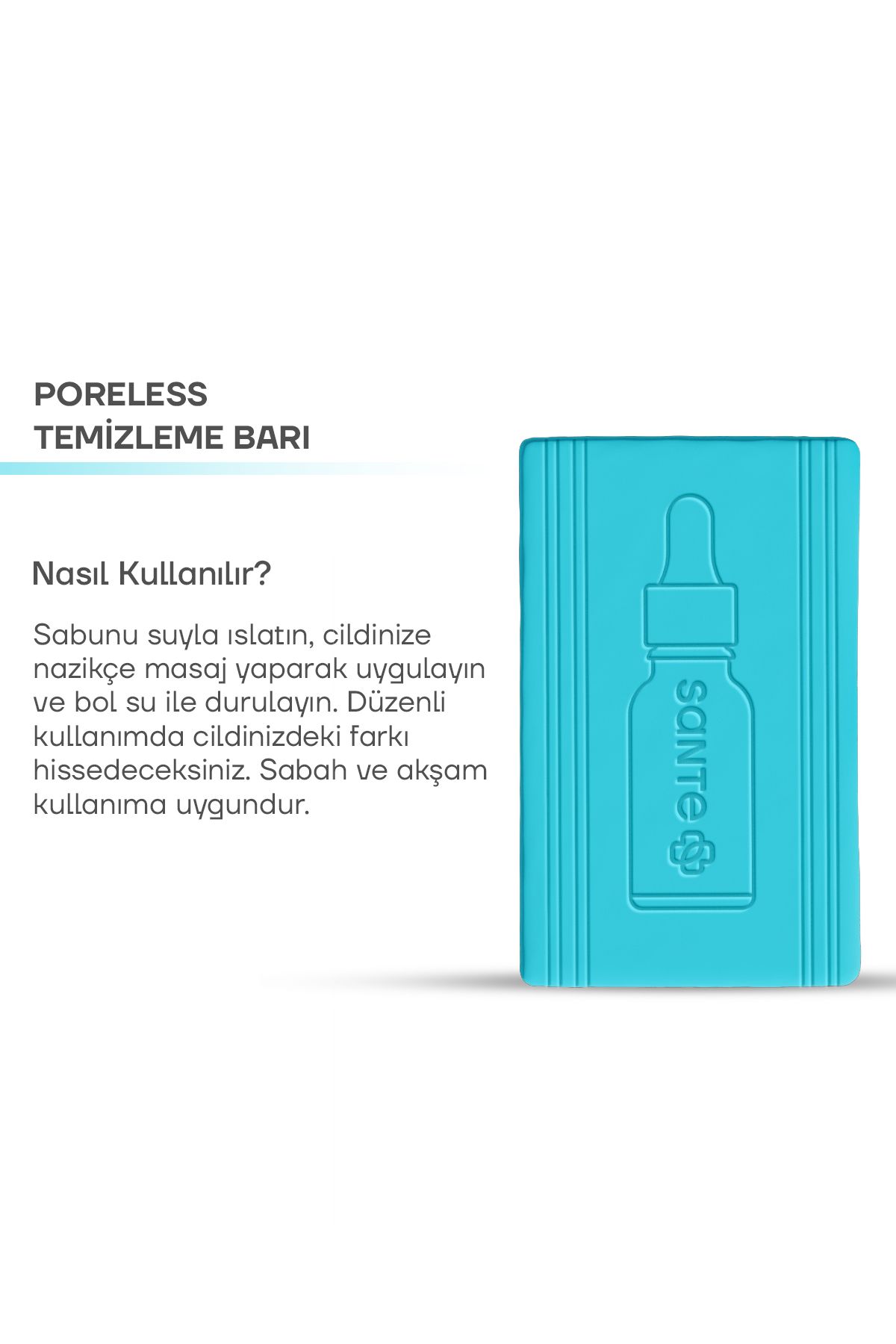 SantePlus-Poreless Pore Firming and Smoothing Cleansing Soap/Bar Containing Niacinamide 120 Gr 4