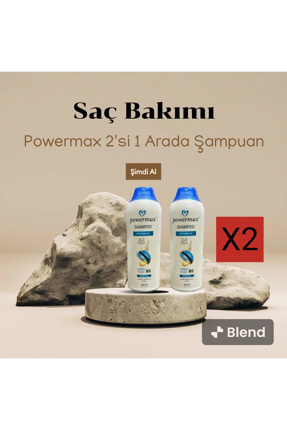 powermax Besleyici Onarıcı Formül +Pro Vitamin B-5 Saç şampuanı 400 ML X 2 ADET