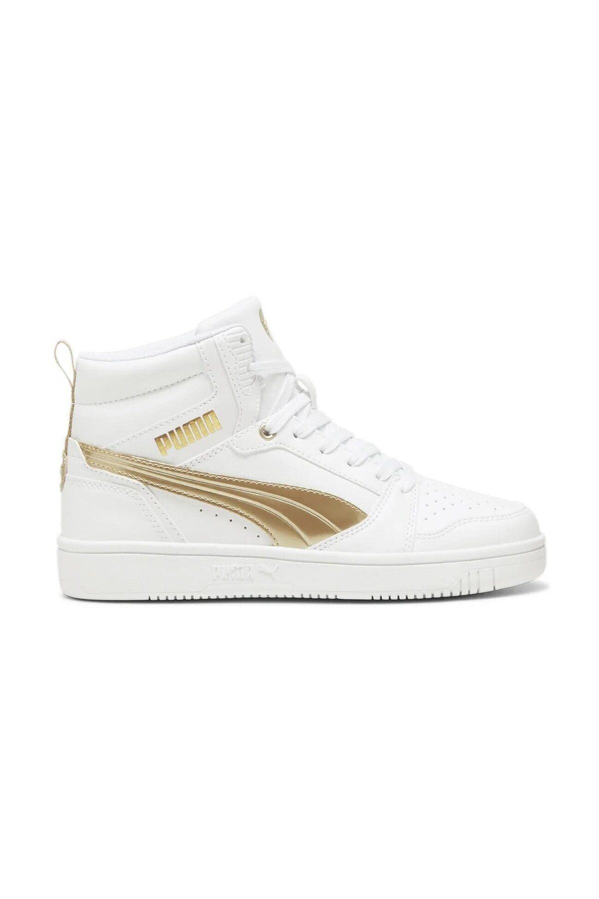 Puma 397474 01 Rebound V6 Metallic Dream Beyaz-Gold Kadın Basketb