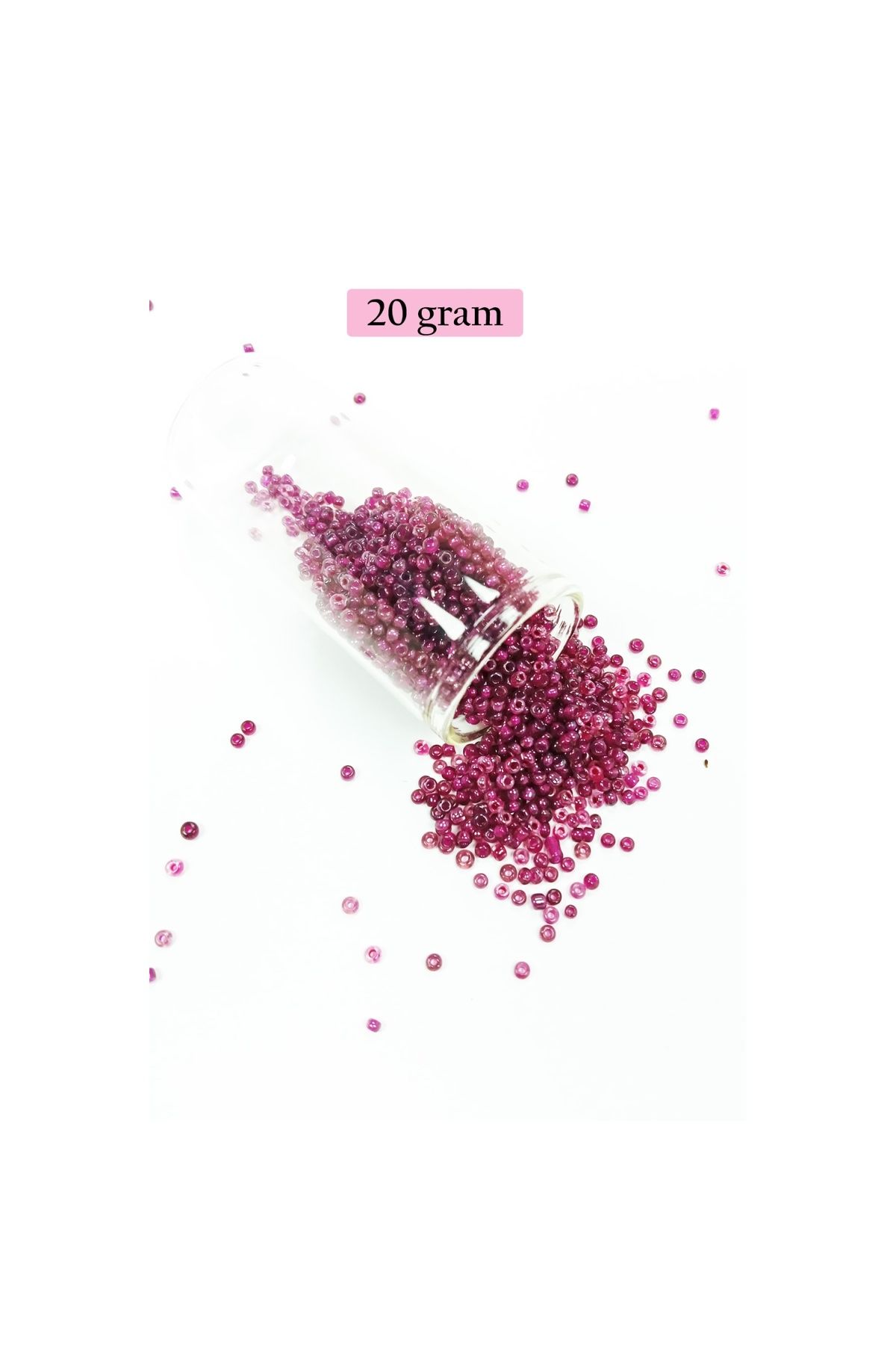 maarketim Dökme Cam Kum Boncuk (11/0) 2 mm - 20 Gram - Mor