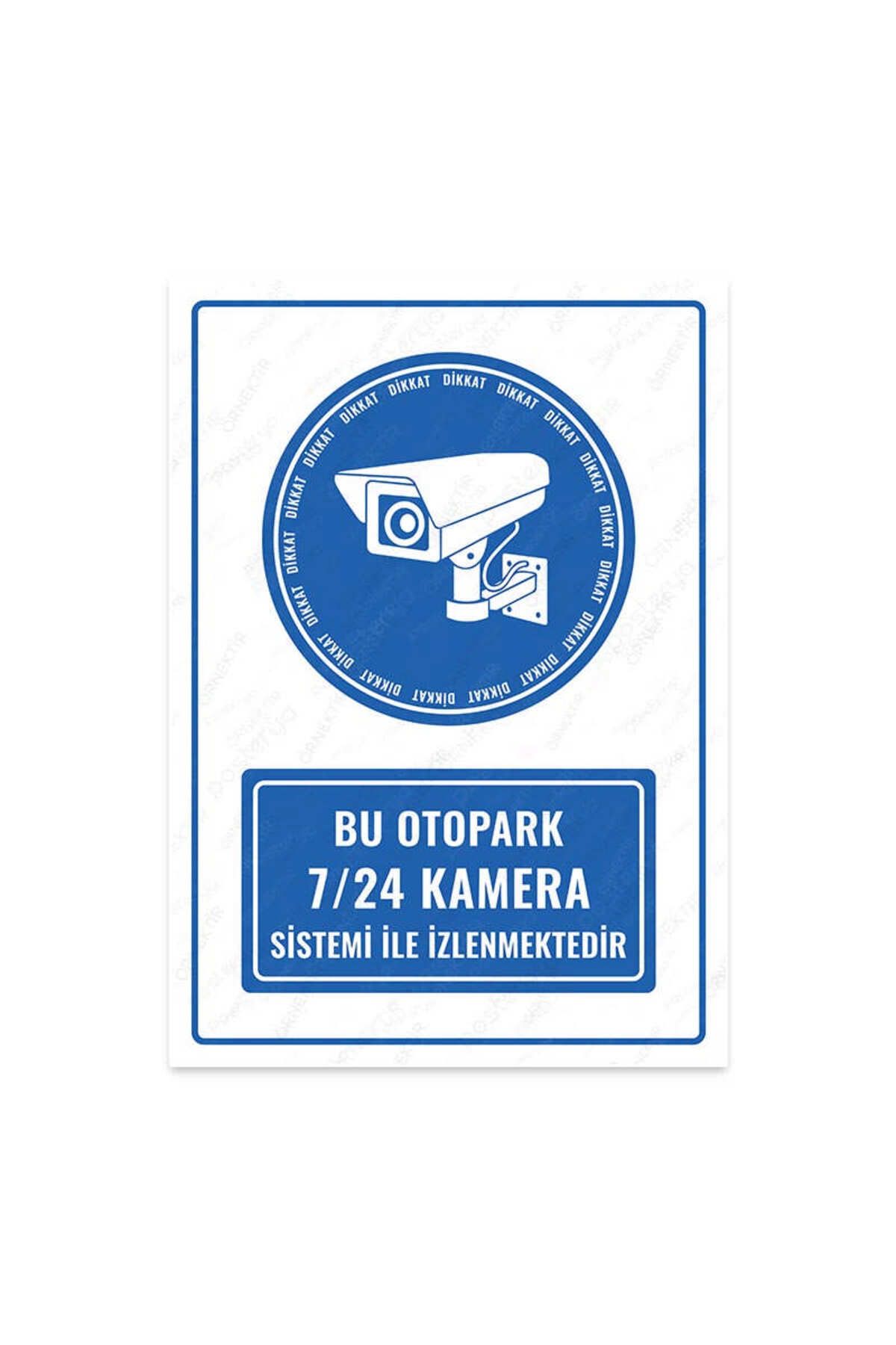 izmirdenet Ul1526-a4 - Bu Otopark 7/24 Kamera Sistemi Ile Izlenmektedir Uyarı Levhası (21,6×30,3CM)