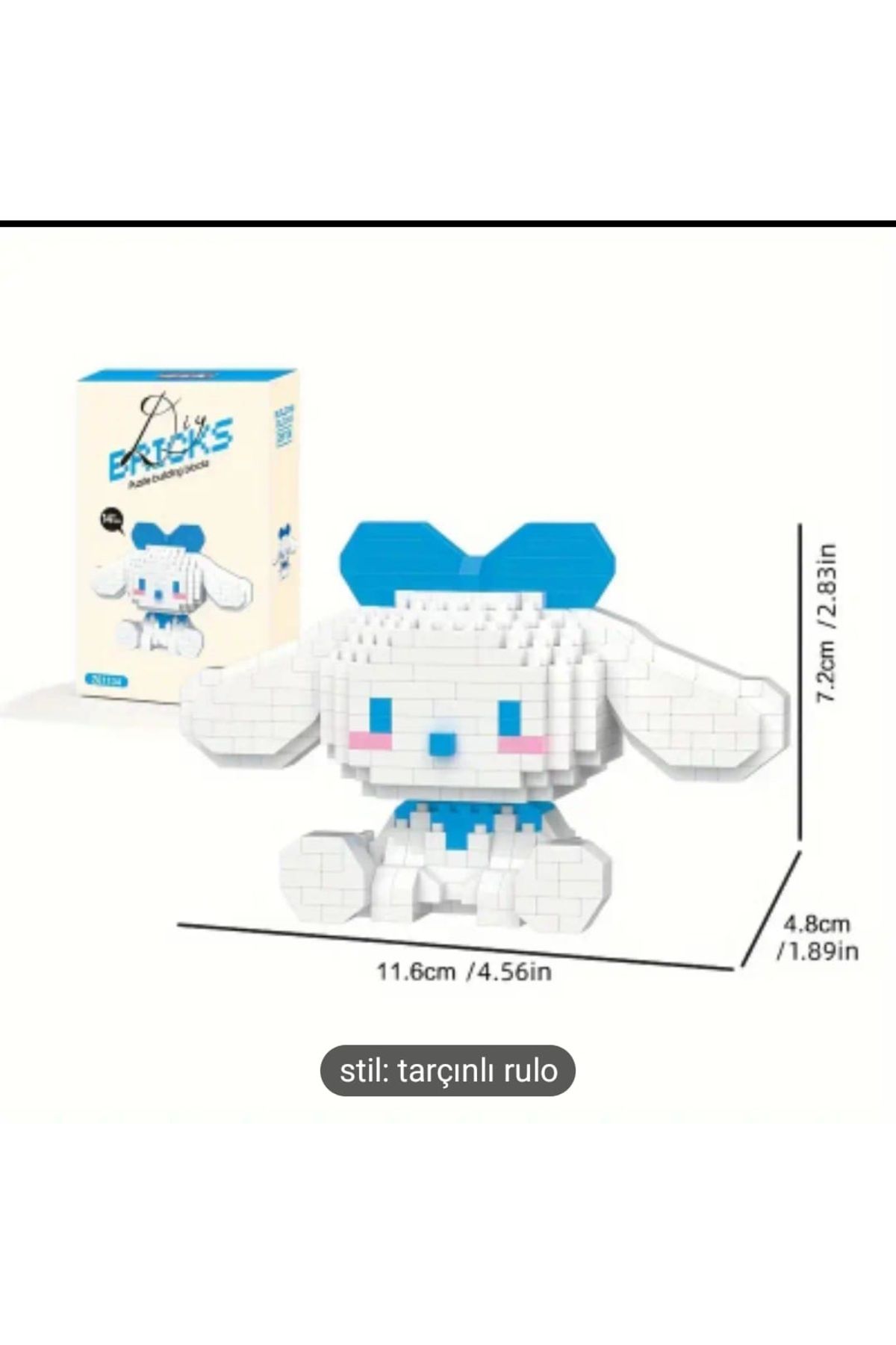 Kaptan Mavi Sanrio Cinnamoroll Bricks Karakter Figürü 3D Yapboz Puzzle Yapı Oyuncakları