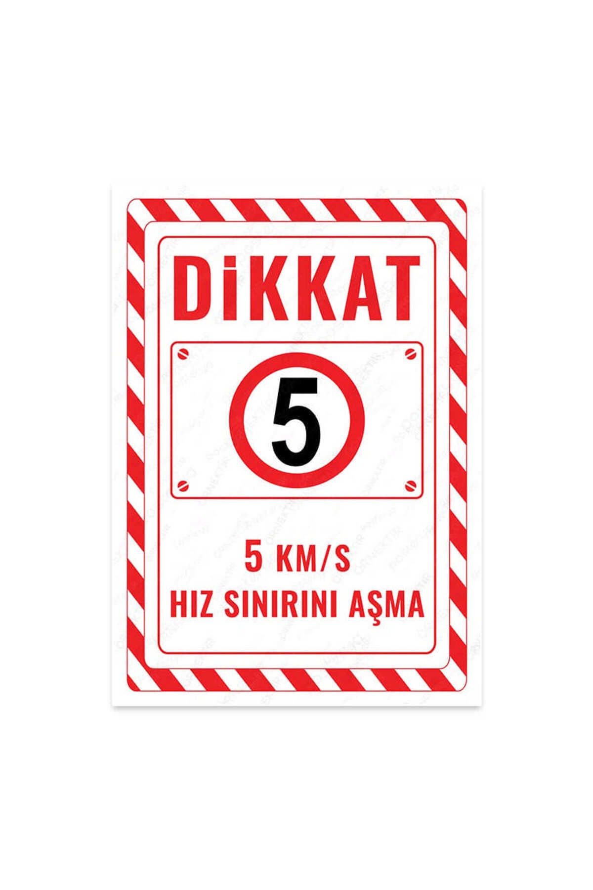 izmirdenet Ul3656-a4 - 5 Km/S Hız Sınırı Aşma Uyarı Levhası (21,6×30,3CM)